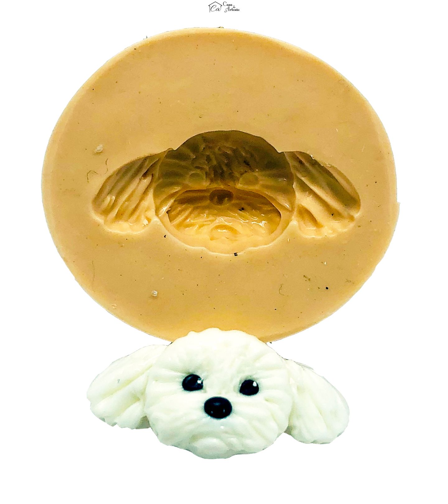 Molde de silicone - Cachorro - Rosto Poodle - Pequeno - P848