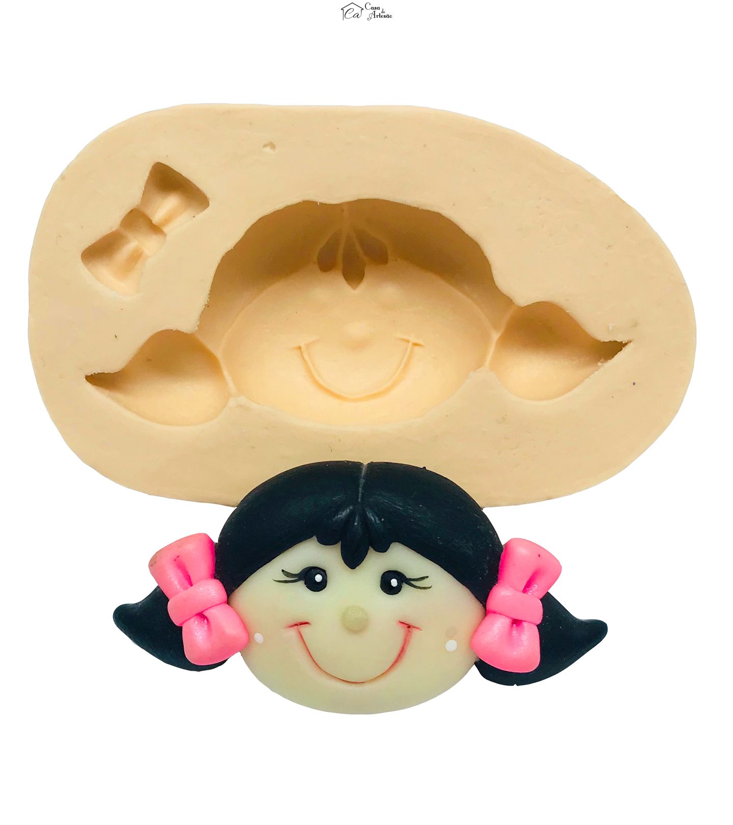 Molde de silicone - Rosto Menina c/ Maria Chiquinha II - P67