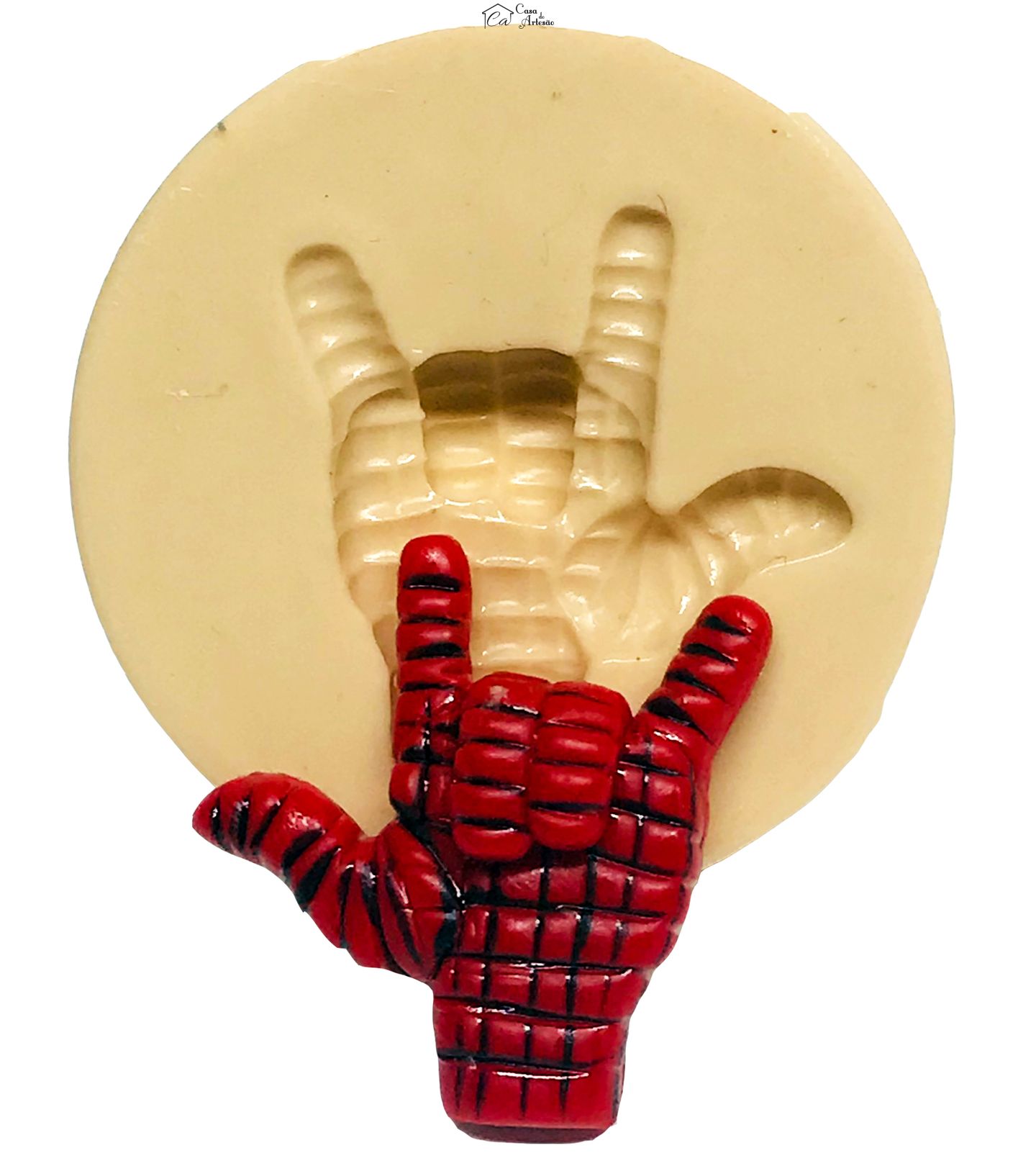 Molde de silicone - Os Vingadores - Homem Aranha - Mão - Pequena - P605