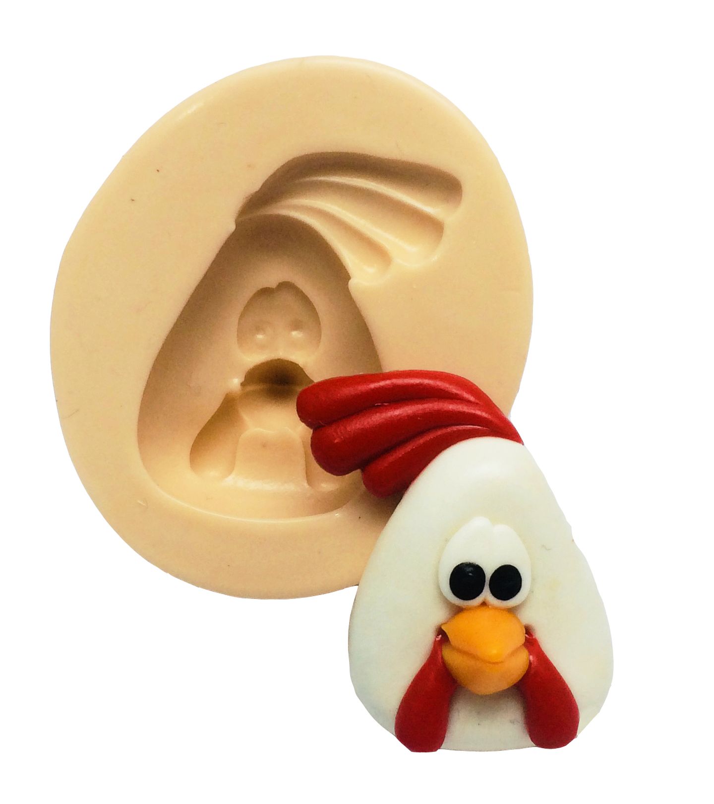 Molde de silicone - Fazendinha - Rosto Galinha - P295