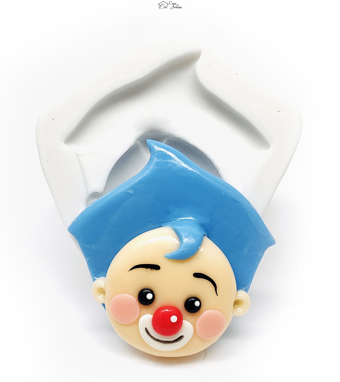 Molde de silicone - Palhaço Plim Plim - Rosto Heroi - Grande - P1222