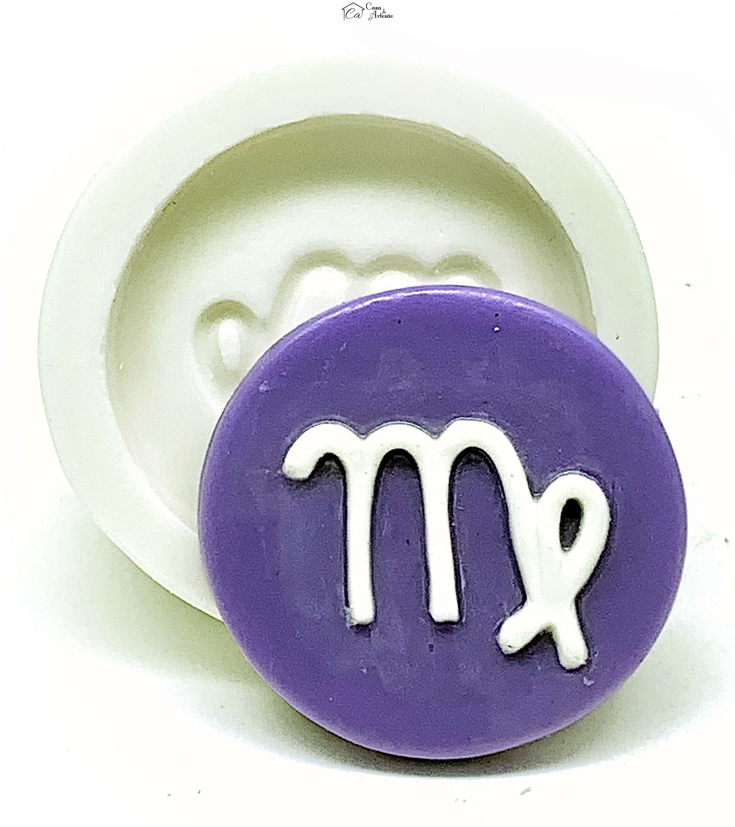 Molde de silicone - Horoscopo - Simbolo - Virgem - Medio - P1139
