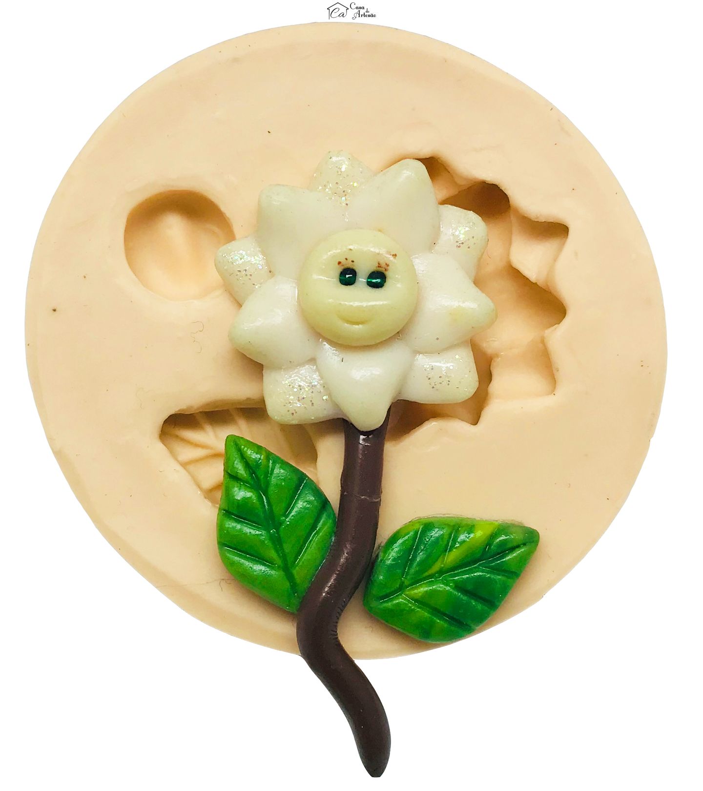 Molde de silicone - Flor c/ Rosto 1