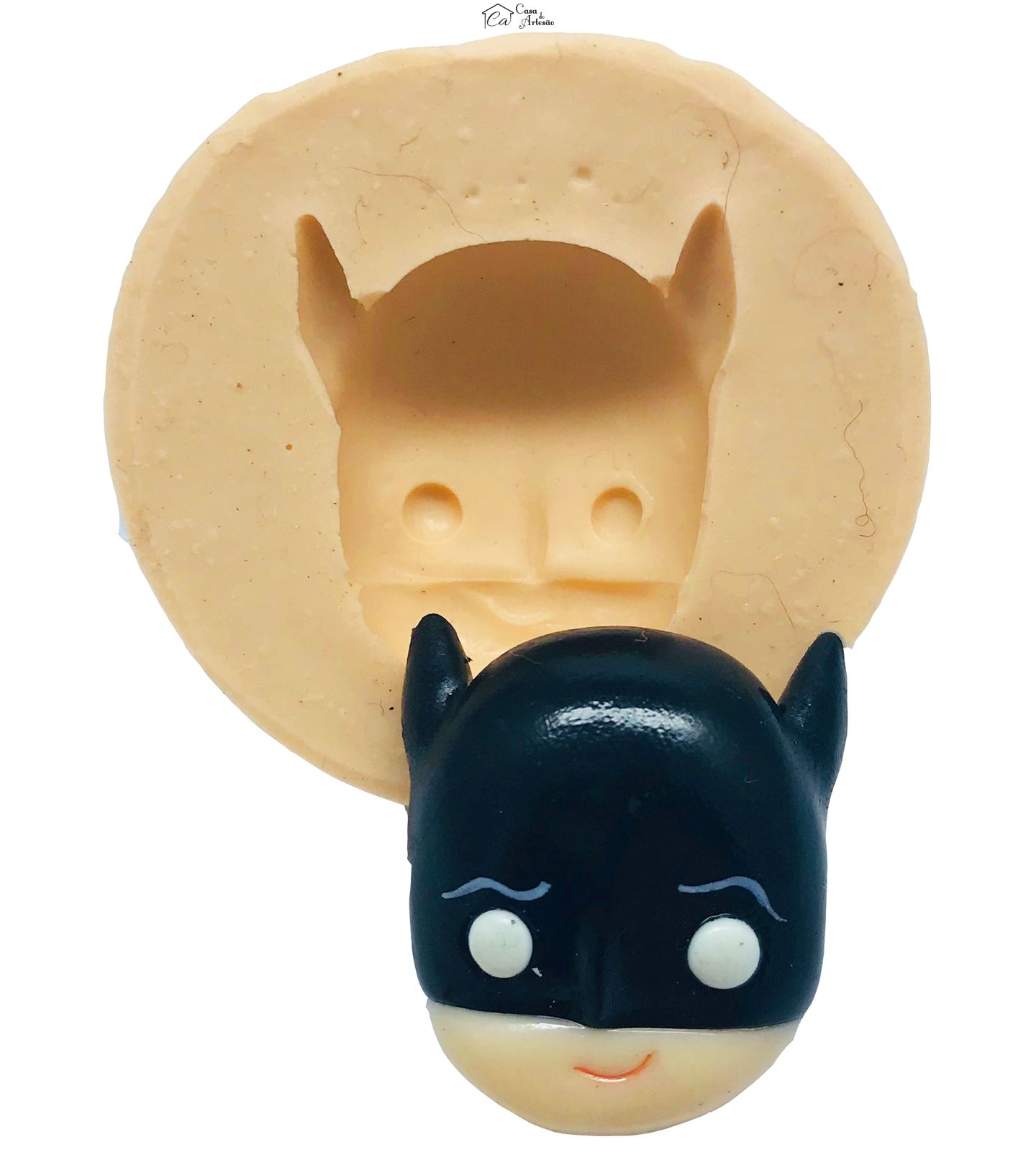Molde de silicone - Liga da Justiça - Fofinhos - Rosto Batman - Medio - P495