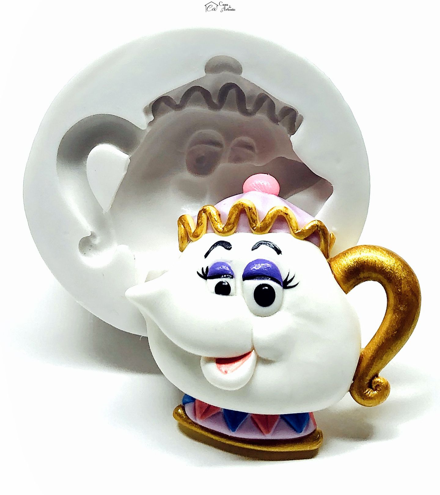Molde de silicone - A Bela e a Fera - Madame Samovar - Grande - P988