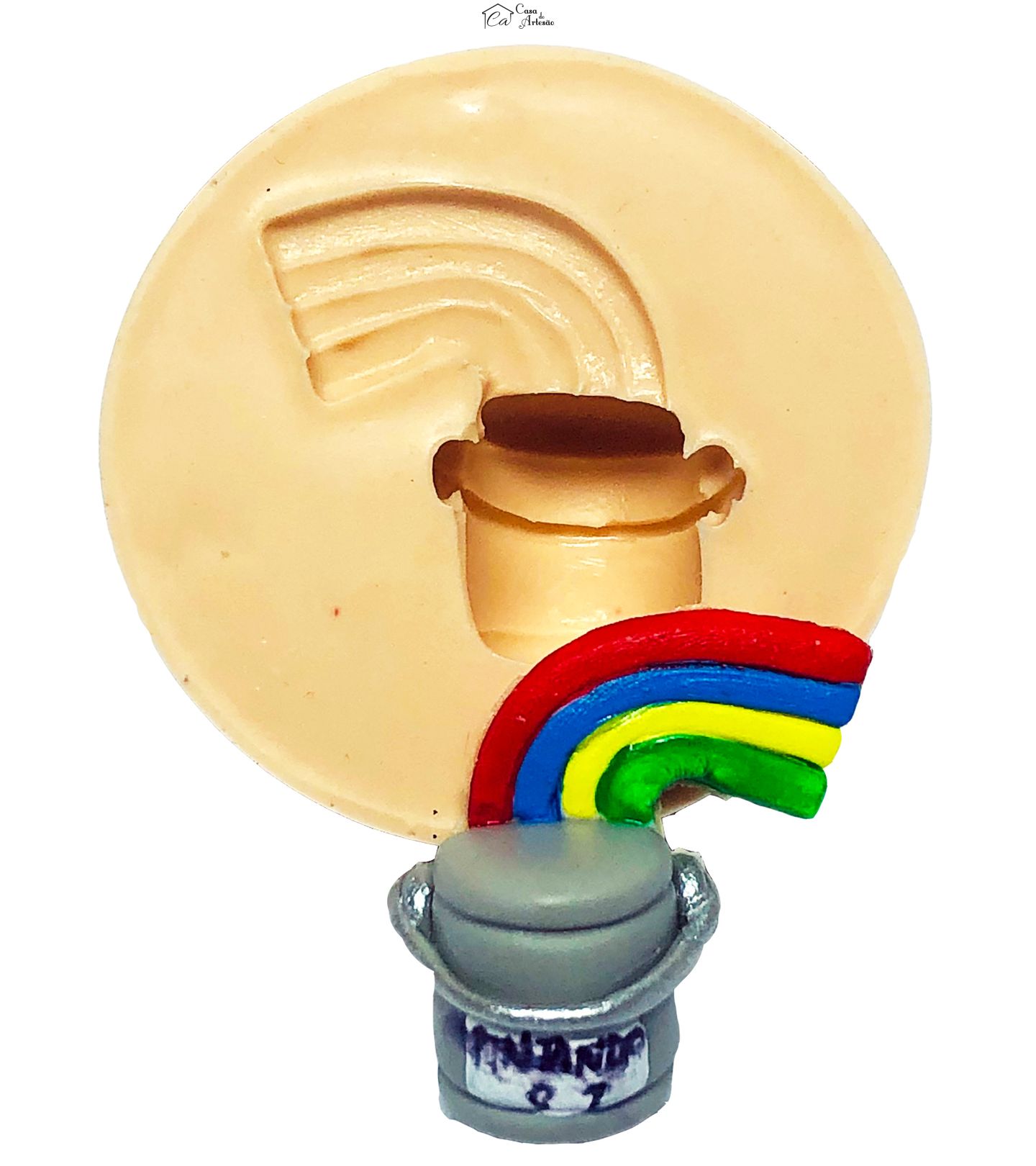 Molde de silicone - Pintando o 7 - Balde de Tinta - Pequeno - P703