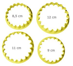 Cortador Blue Star - Redondo Babados - (4 pç) - M - Cod.7969