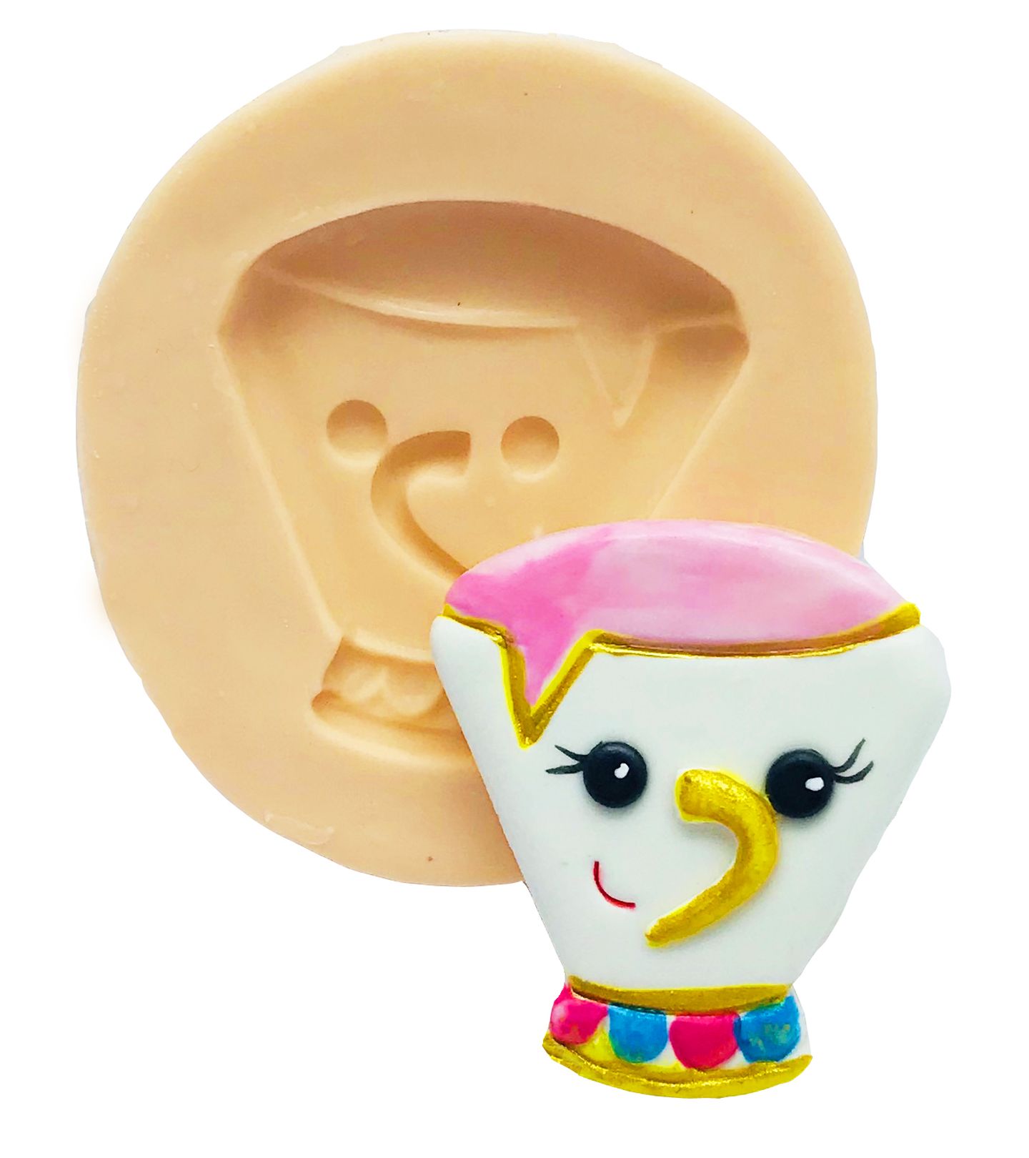 Molde de silicone - A Bela e A Fera - Xicara Chapada - Pequena - P456