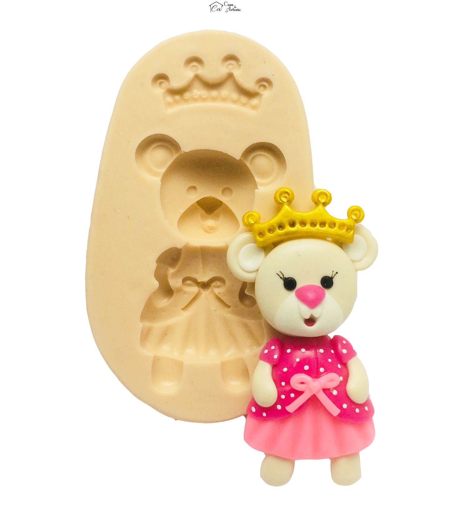 Molde de silicone - Ursa Princesa - Ursa - Grande - P372