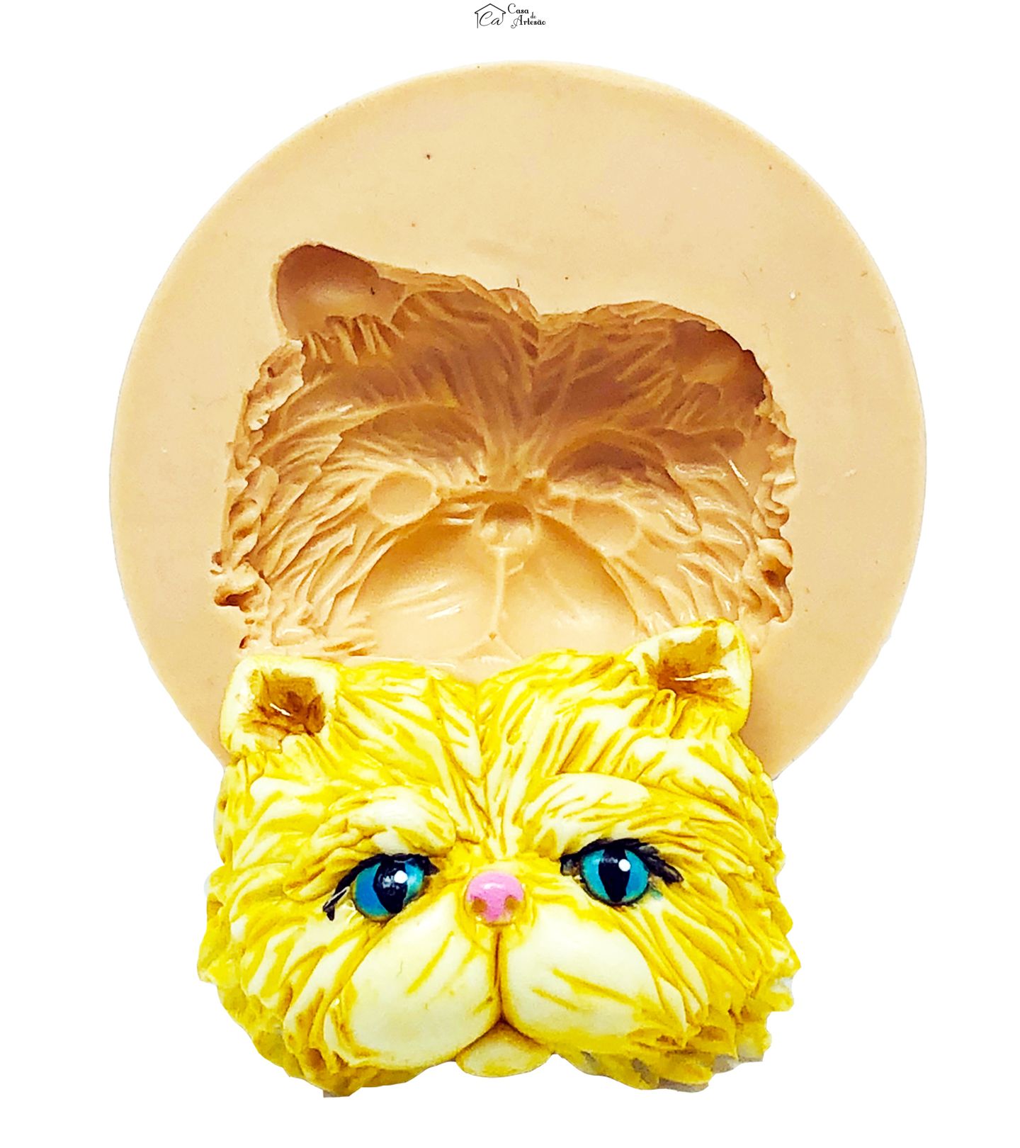 Molde de silicone - Gato - Rosto Persa - Grande - P829
