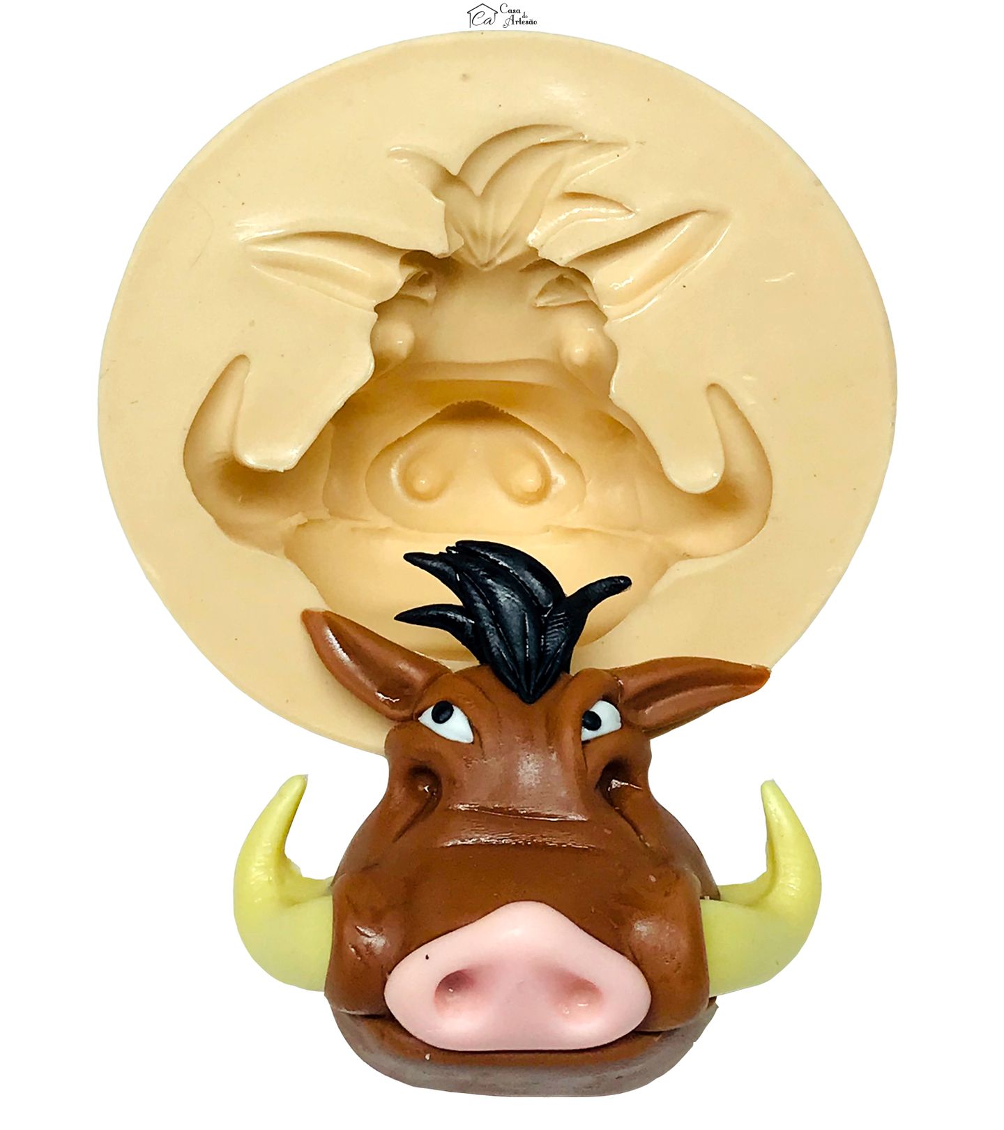 Molde de silicone - Rei Leão - Rosto Pumba - Grande - P625