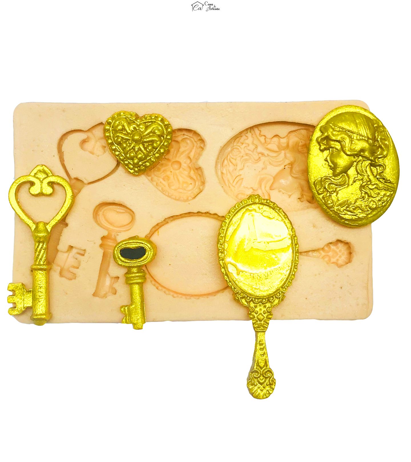 Molde de silicone - Espelho, Camafeu, Chaves - P147
