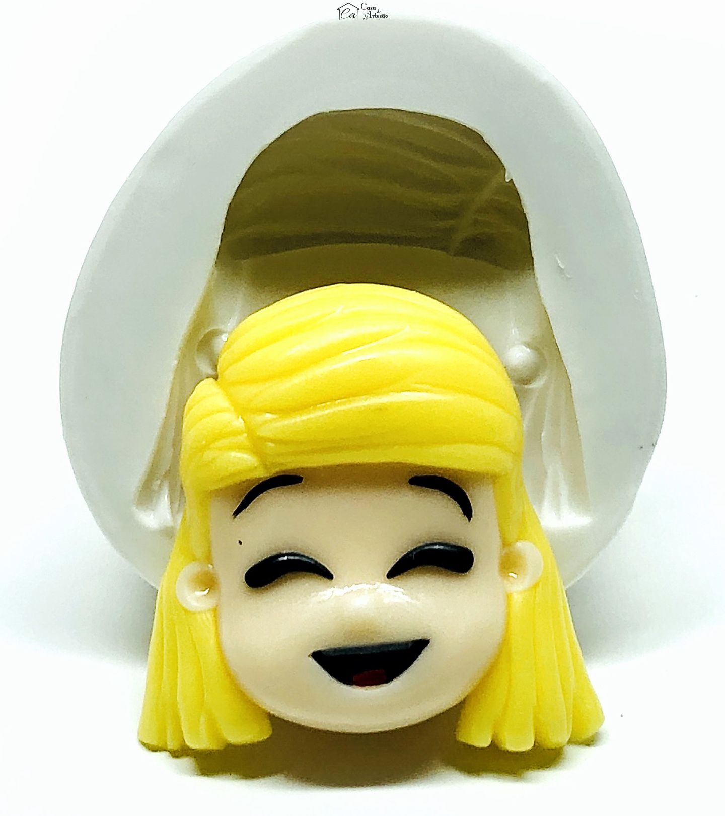 Molde de silicone - Os Aventureiros - Rosto Aventureira Rosa - Grande - P1019