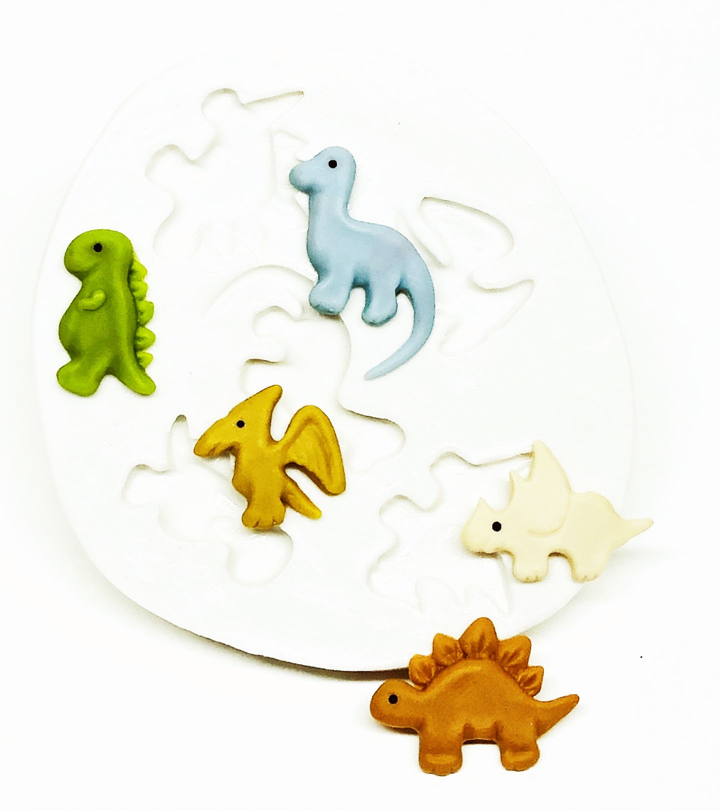 Molde de silicone - Dinossauro - 05 Tipos - Pequeno - P449