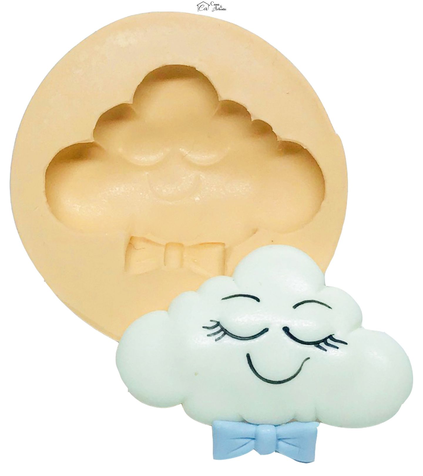 Molde de silicone - Chuva de Amor - Nuvem c/ Gravata - Grande - P544