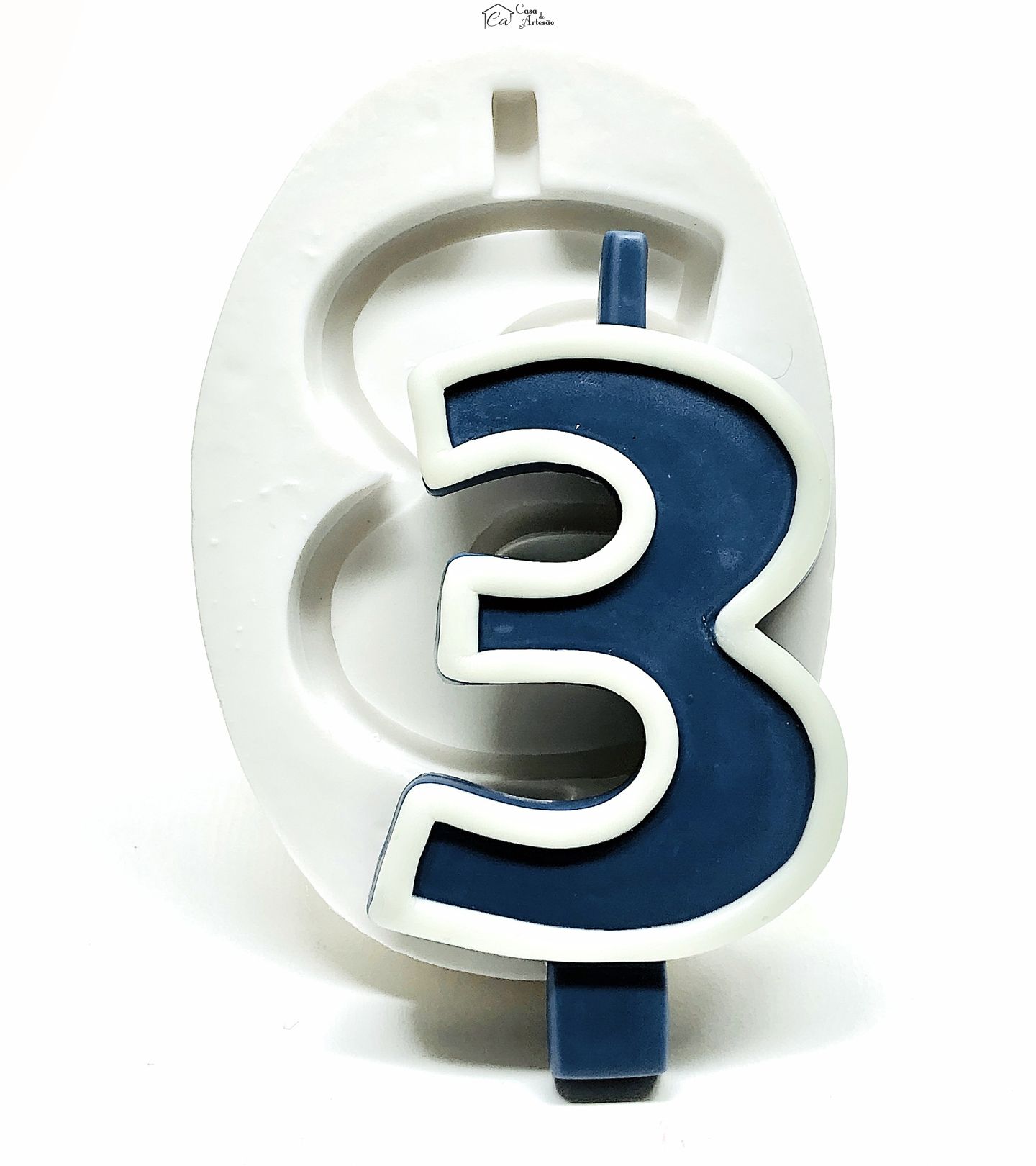 Molde de silicone - Numero 3 - Para Vela - P974