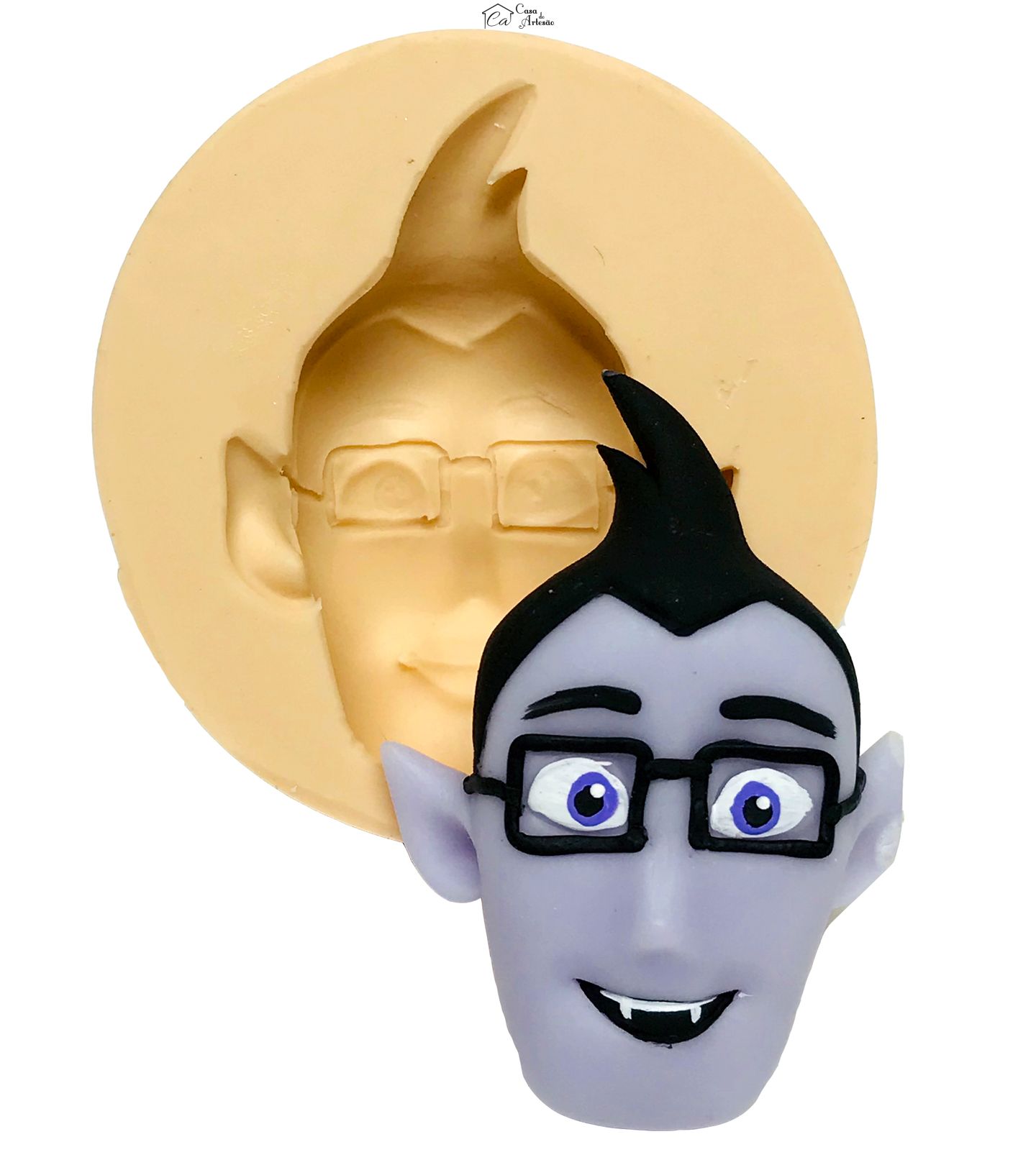 Molde de silicone - Vampirina - Rosto Boris - Grande - P574