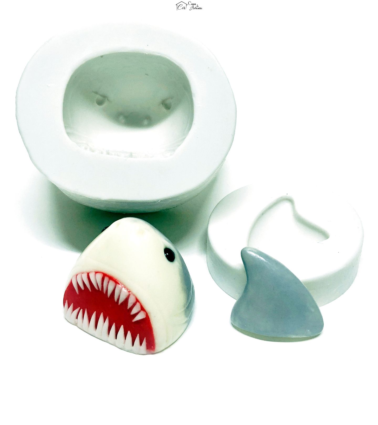 Molde de silicone - Tubarao II - Cabeça e Barbatana Grande - P1054