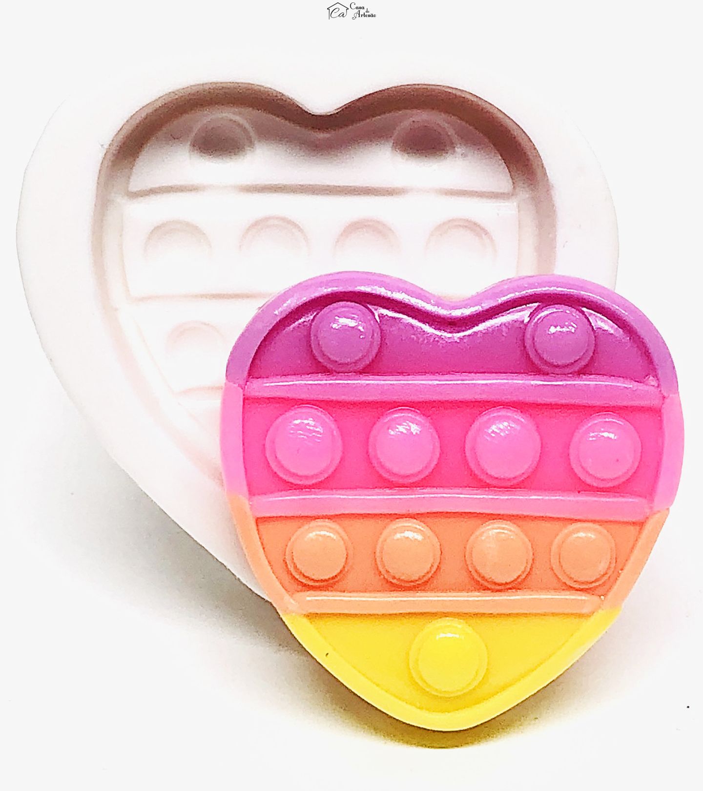 Molde de silicone - Fidget - Coração - Medio - P1085