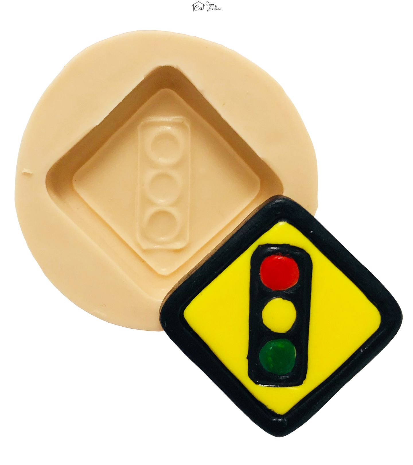 Molde de silicone - Placa Sinalização - Semaforo - Pequena - P439