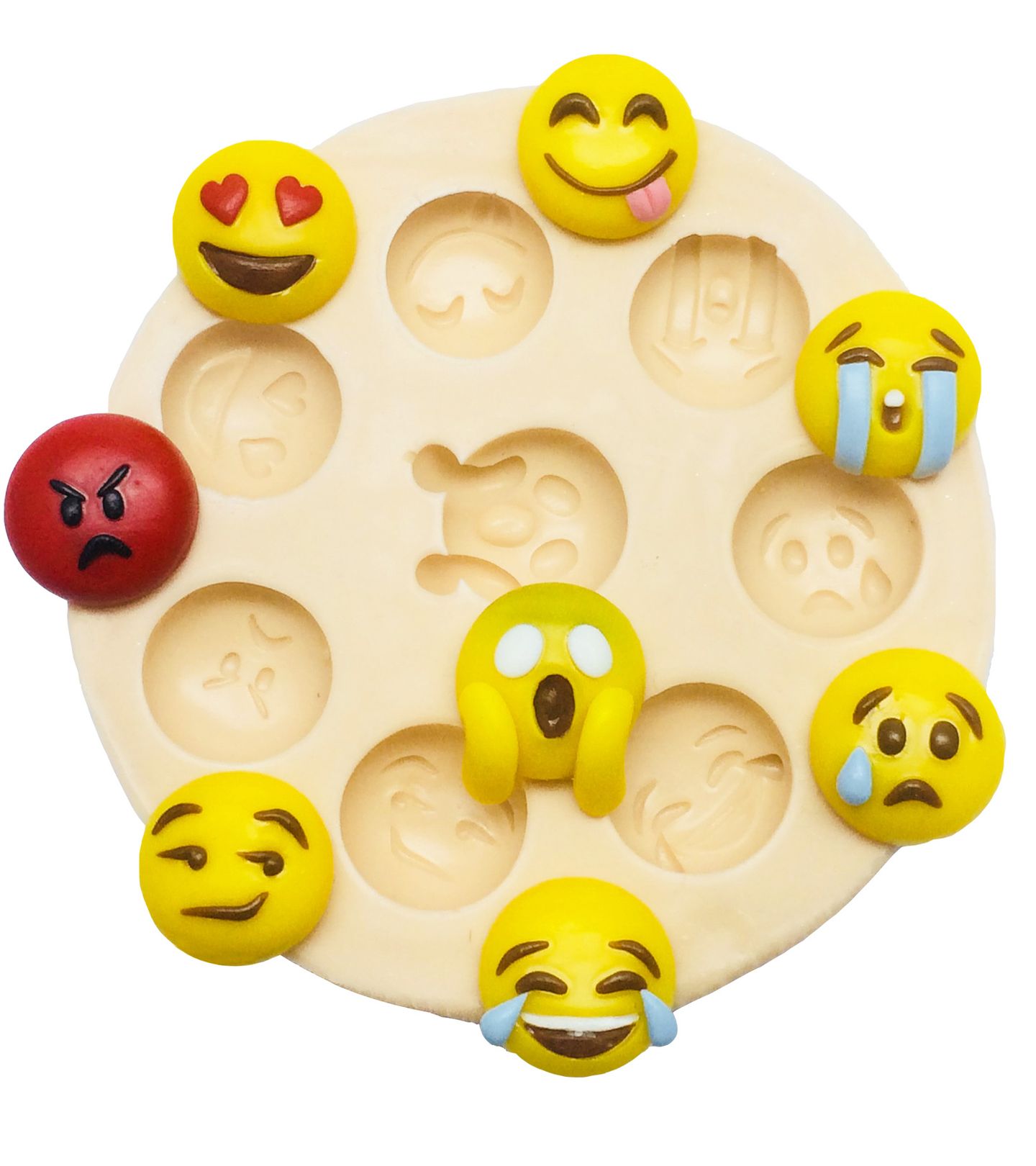 Molde de silicone - Emoji O filme - Rostos Diversos 2 - Pequeno - P330