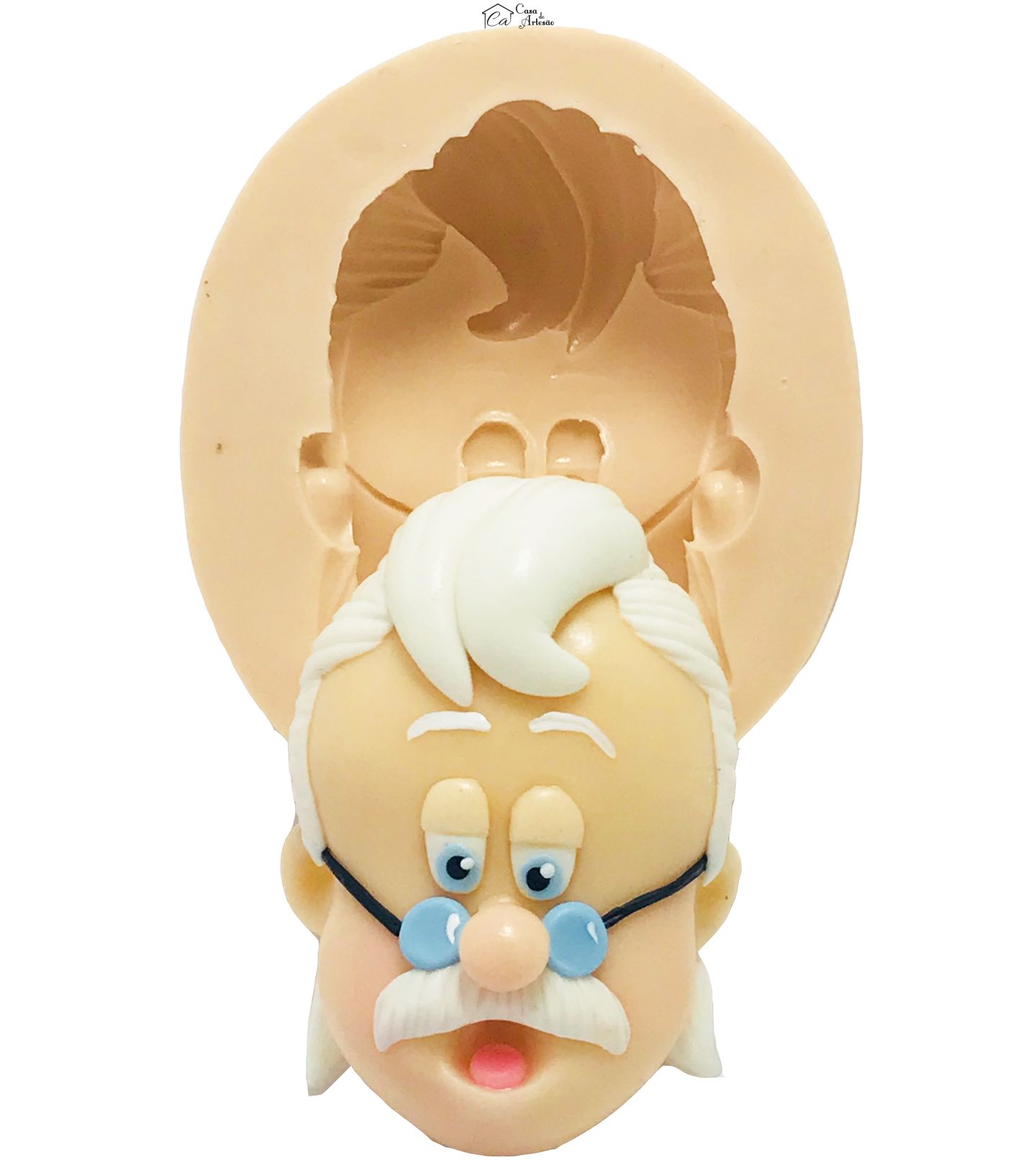 Molde de silicone - Pinocchio - Rosto Gepetto - Grande - P418
