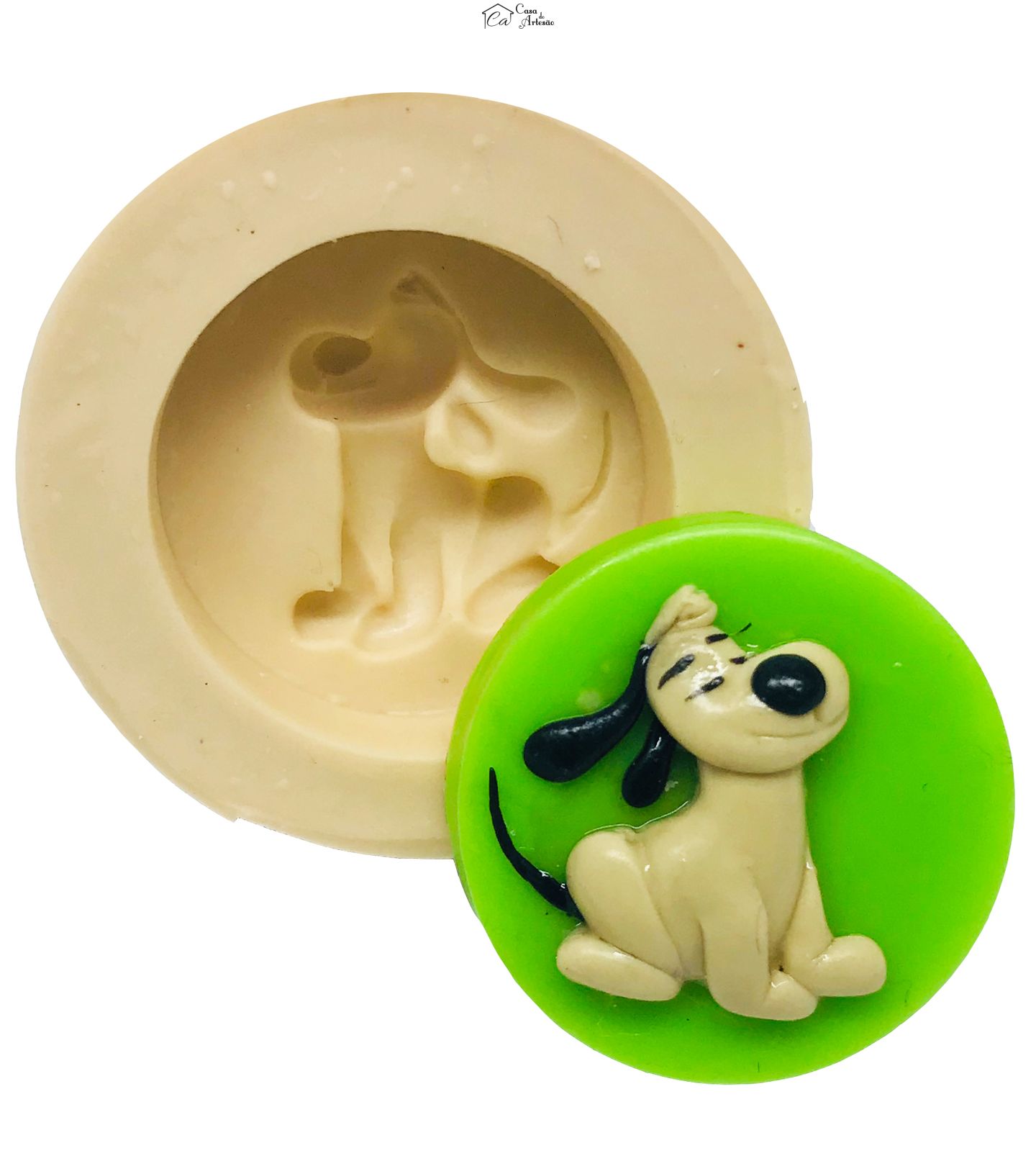 Molde de silicone - Galinha Pintadinha com Base - Cão Amigo - Pequeno - P503