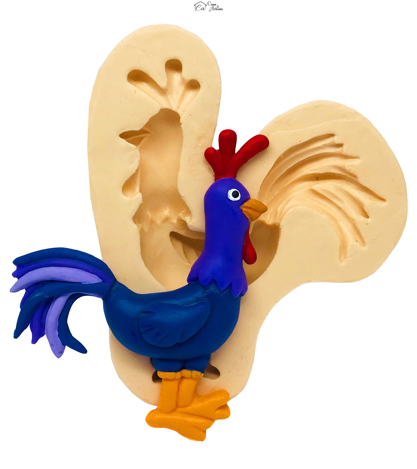 Molde de silicone - Galinha Pintadinha - Galo Carijó - P125