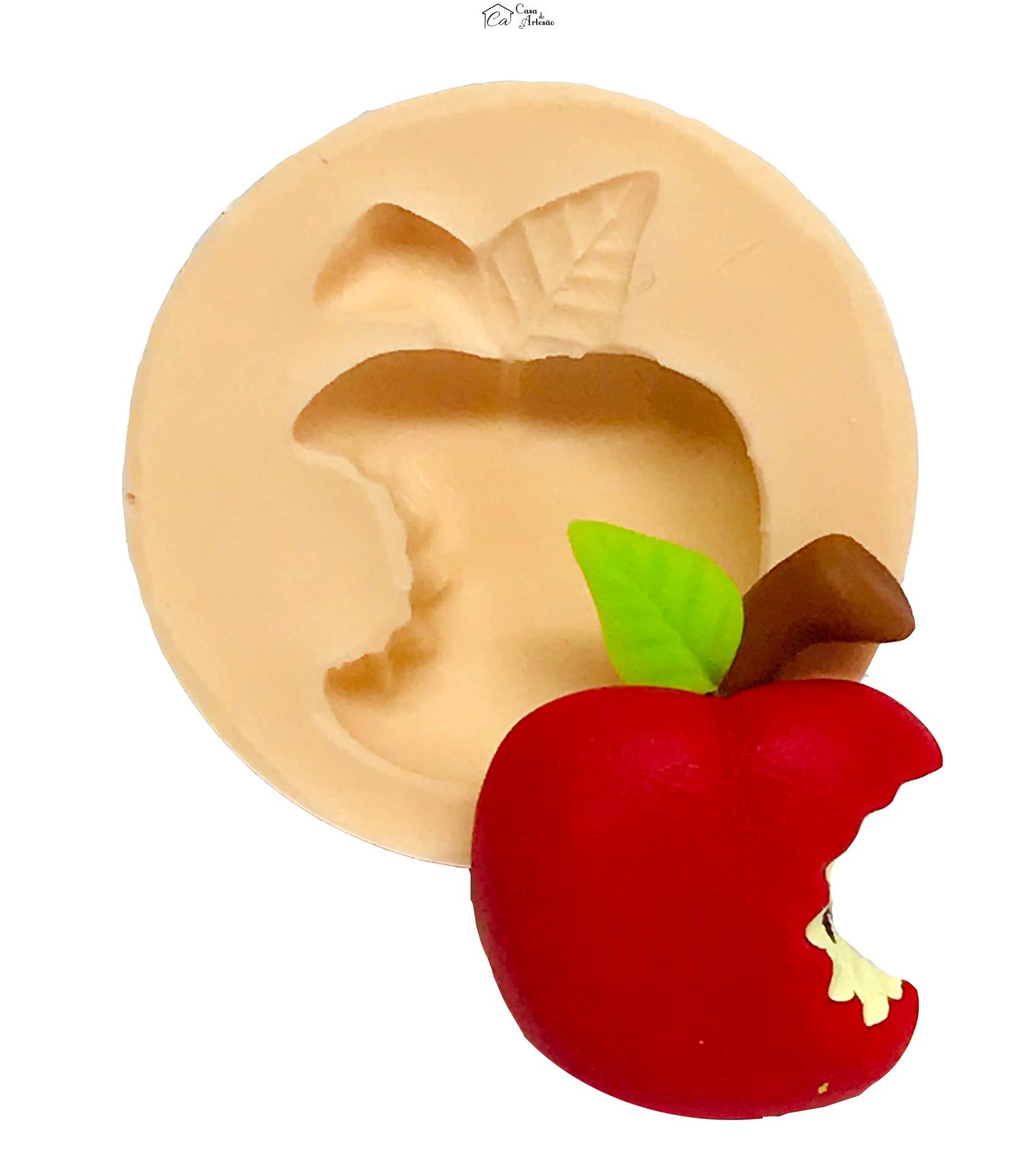 Molde de silicone - Maça Mordida - Pequena - P523