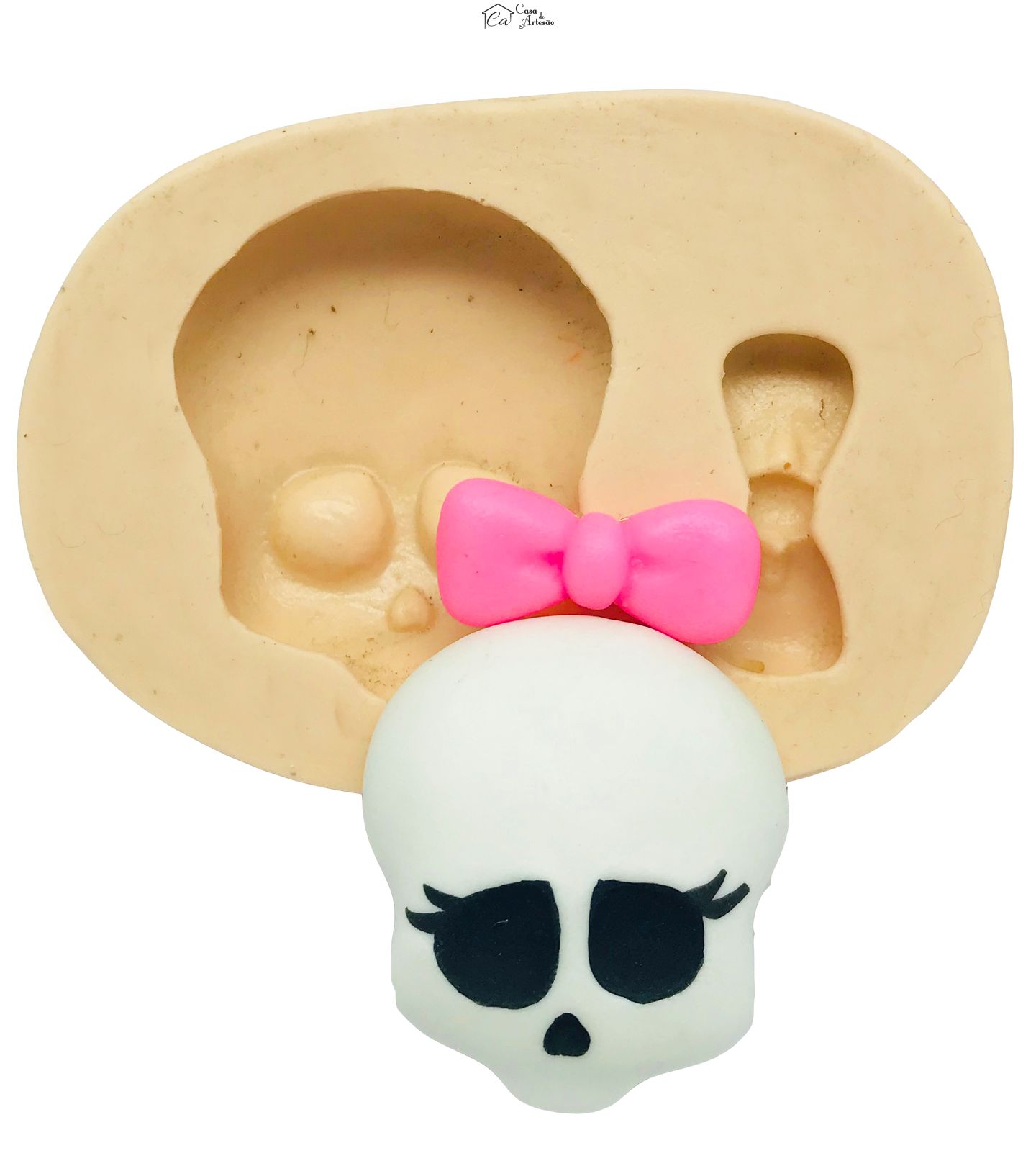 Molde de silicone - Monster High - Caveira e Laço