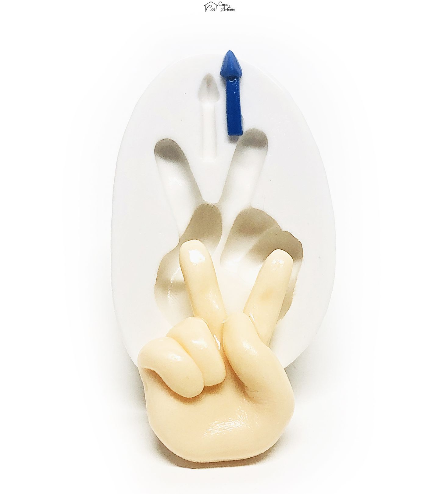 Molde de silicone - Alfabeto Libras - K - Grande - P1094