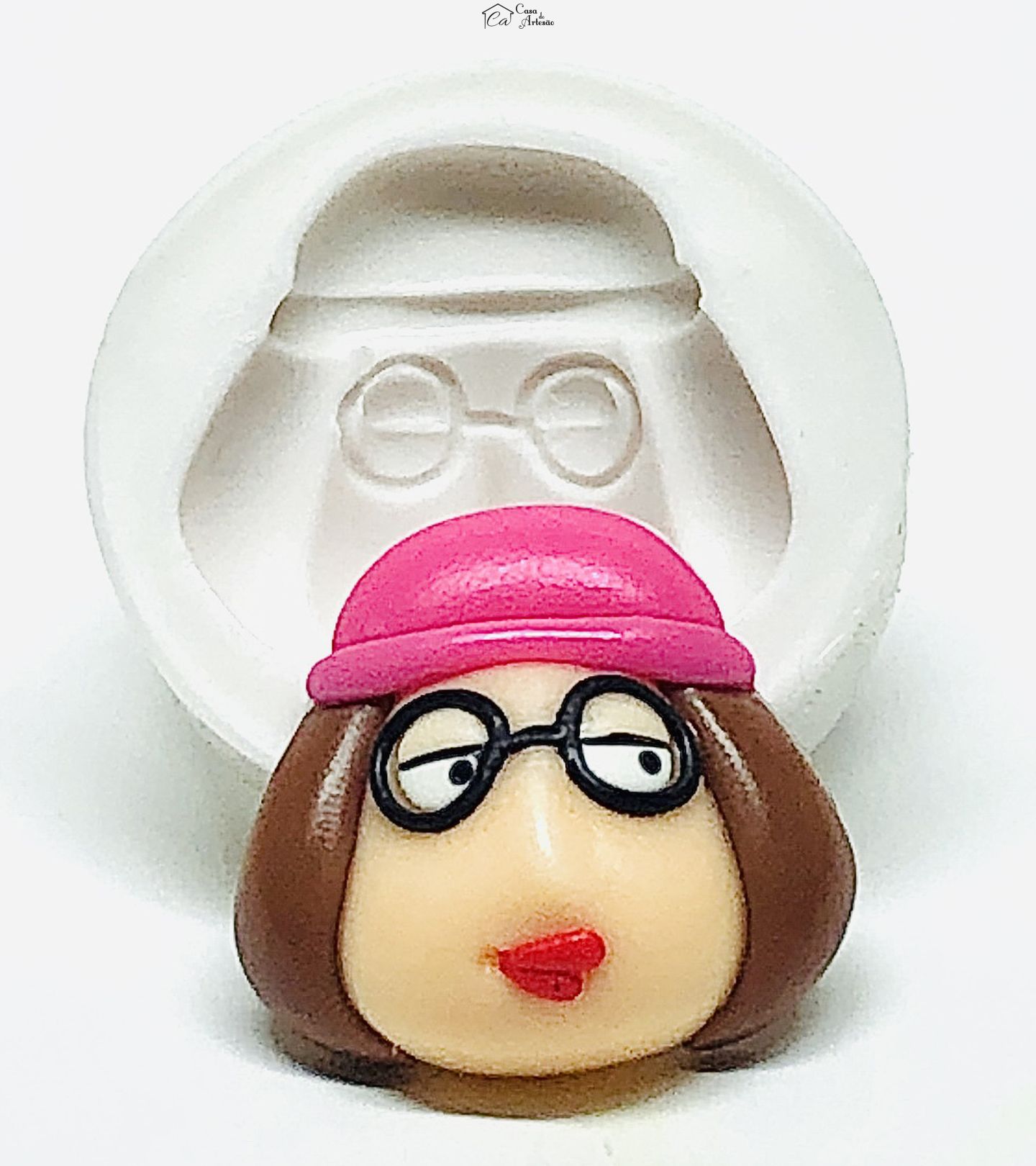 Molde de silicone - Uma Familia da Pesada - Rosto Meg - Medio - P950