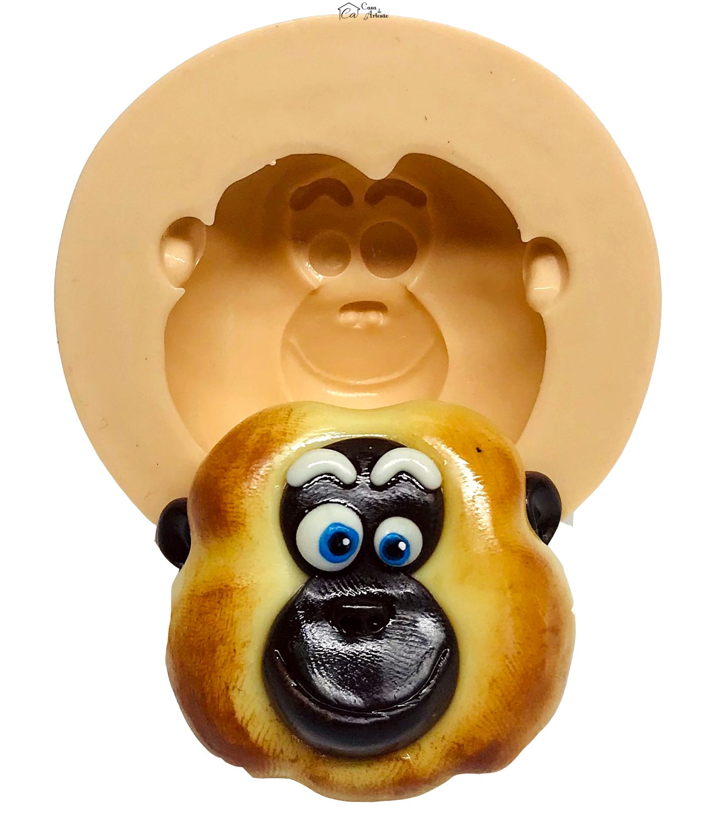 Molde de silicone - Kung Fu Panda - Rosto Mestre Monkey - Grande - P598