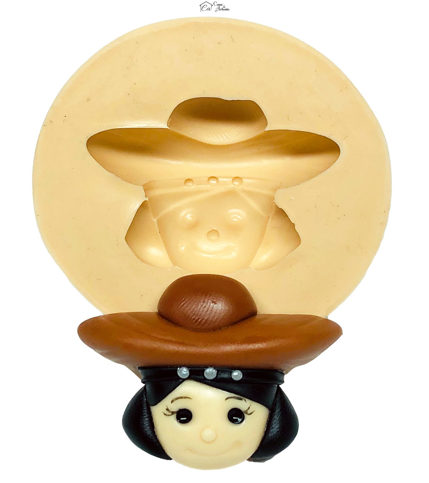 Molde de silicone - Tradições Nordestinas - Rosto Cangaceira - Media - P656