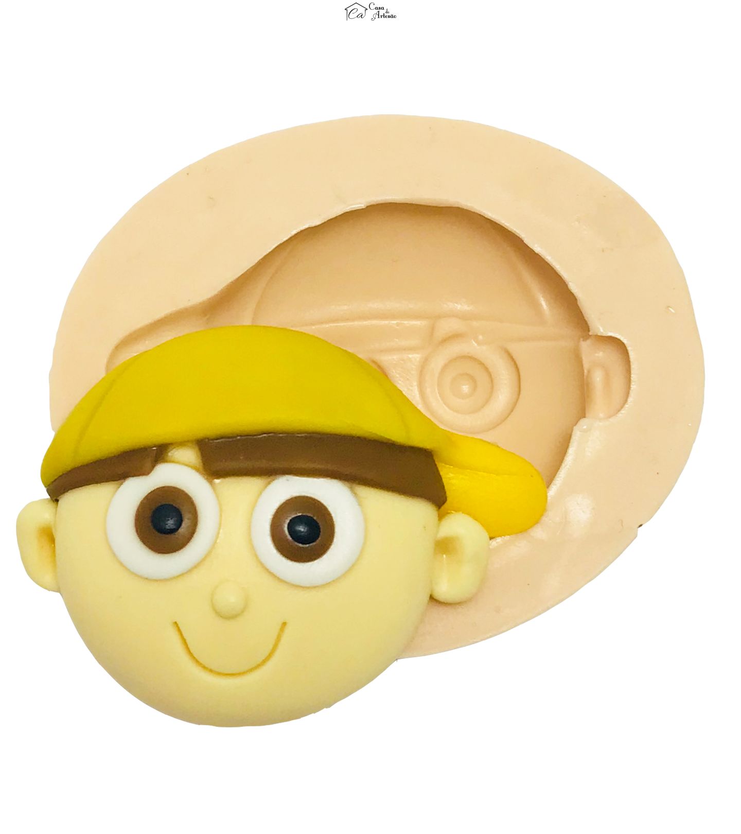 Molde de silicone - Os Pequerruchos - Rosto Pepinho - Medio - P418