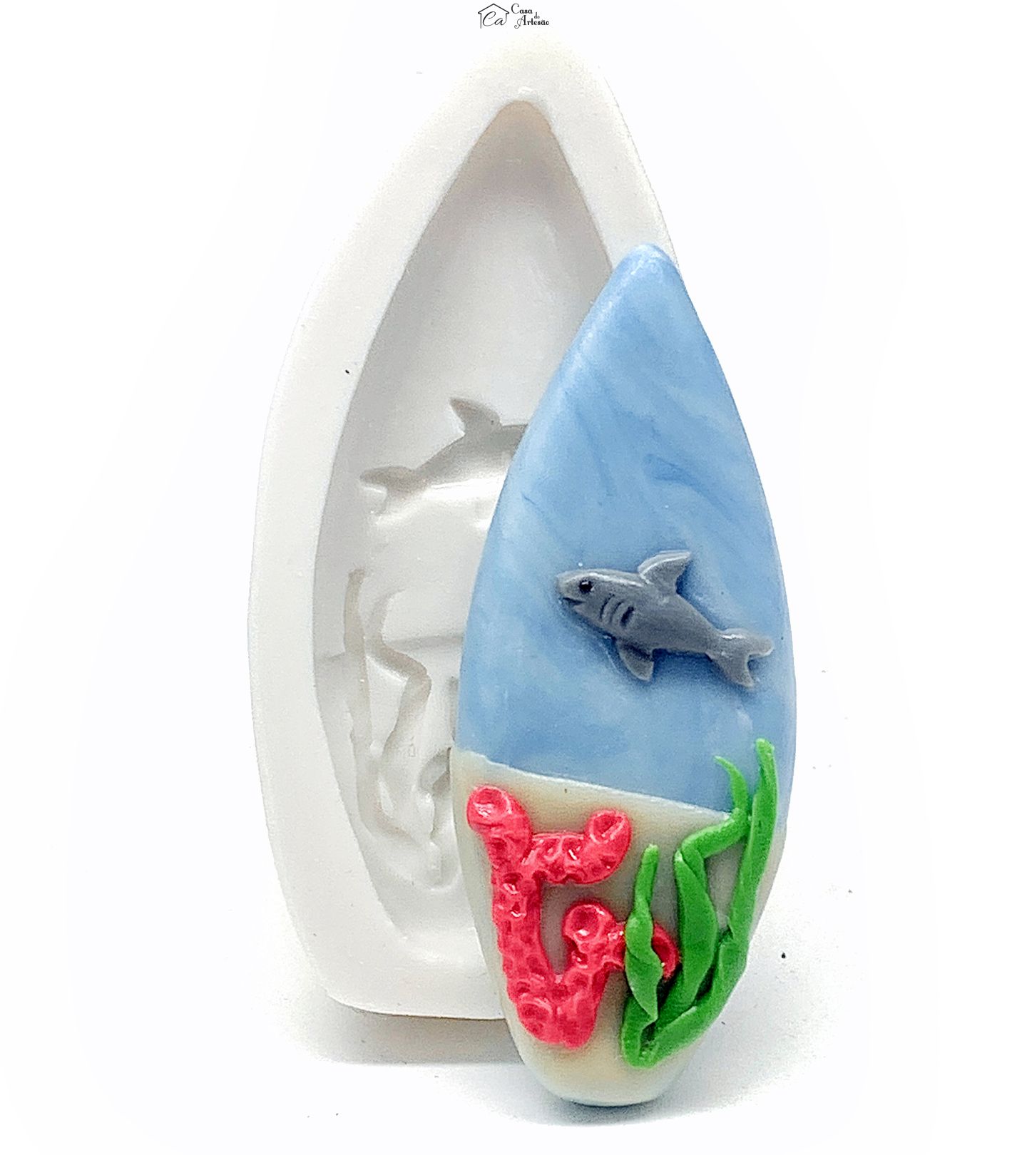 Molde de silicone - Surf - Prancha Decorada - Media - P1139