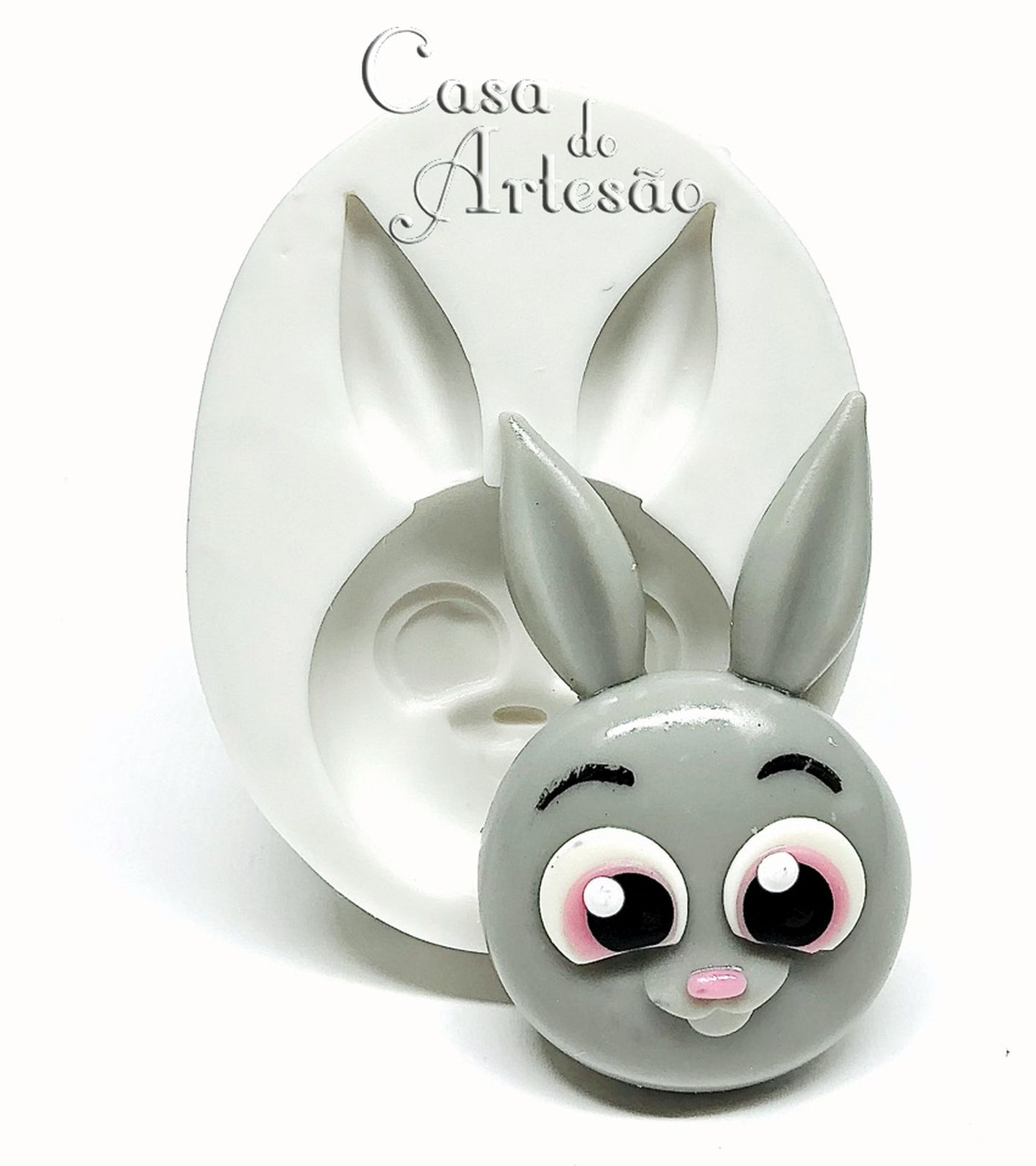 Molde de silicone - Bolofofos - Rosto Bunny - Grande - P914