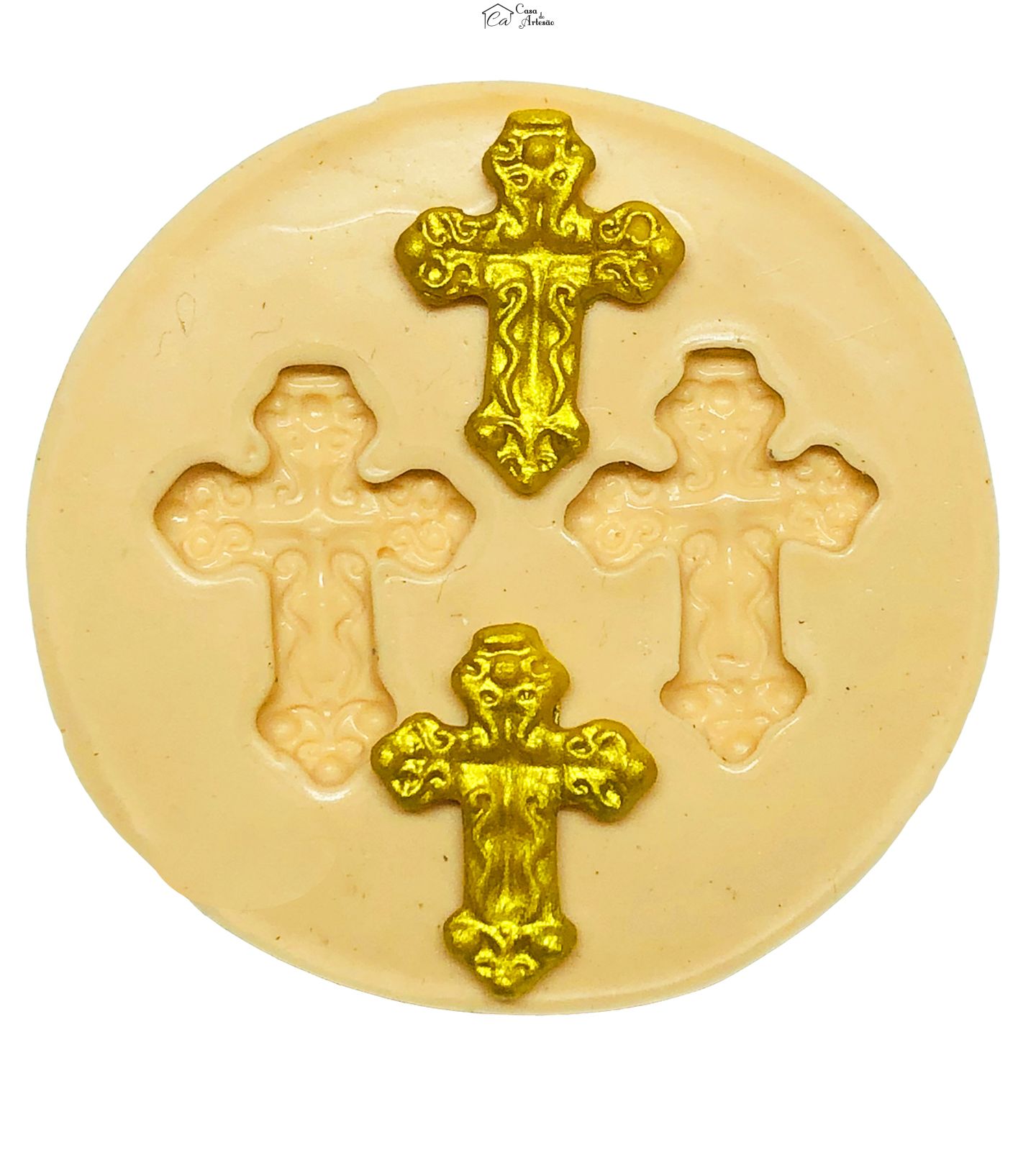 Molde de silicone - Crucifixo Trabalhado - Mod.03 - P683