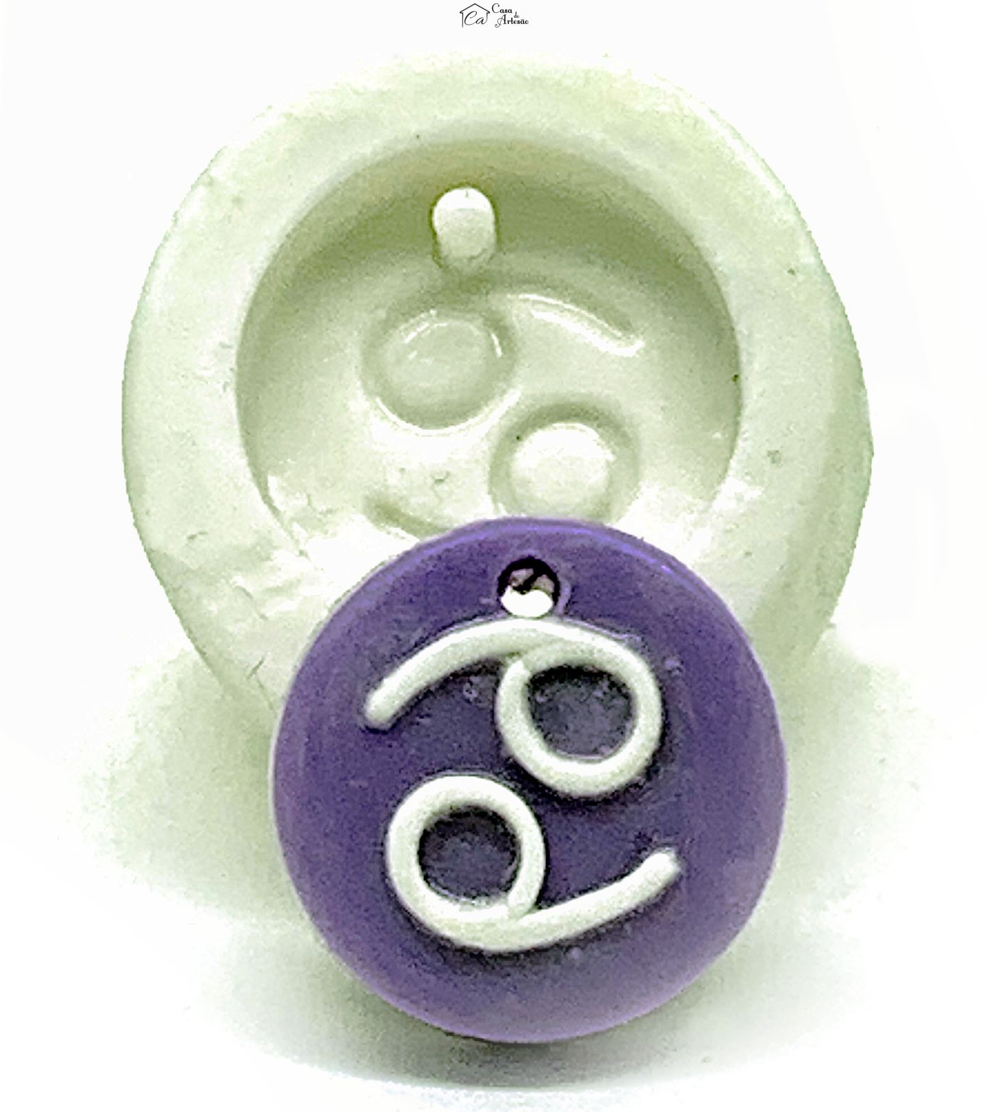 Molde de silicone - Horoscopo - Pingente - Cancer - Pequeno - P1144