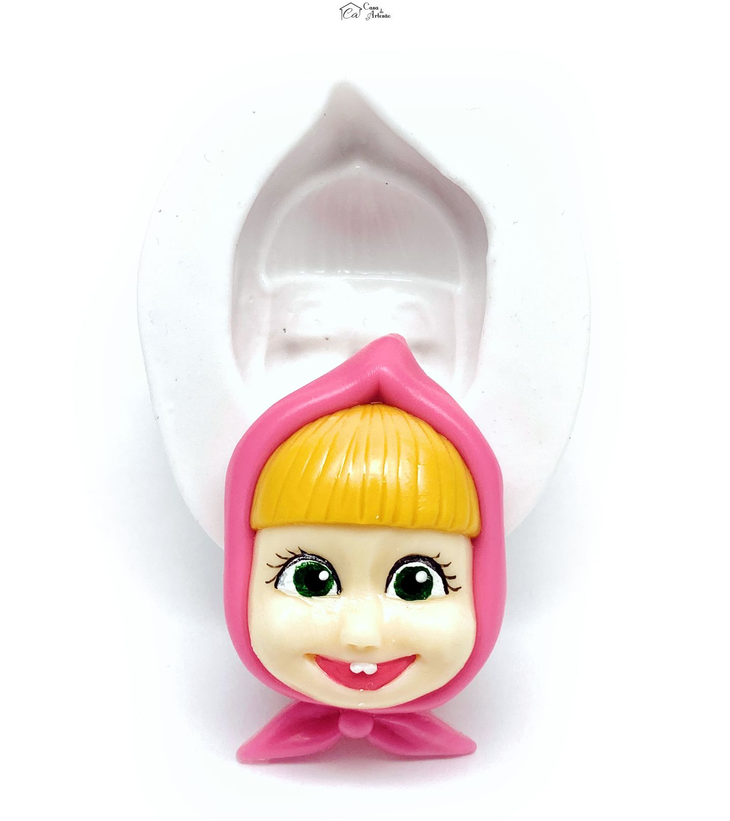 Molde de silicone - Masha e o Urso - Rosto Masha - Grande - P363