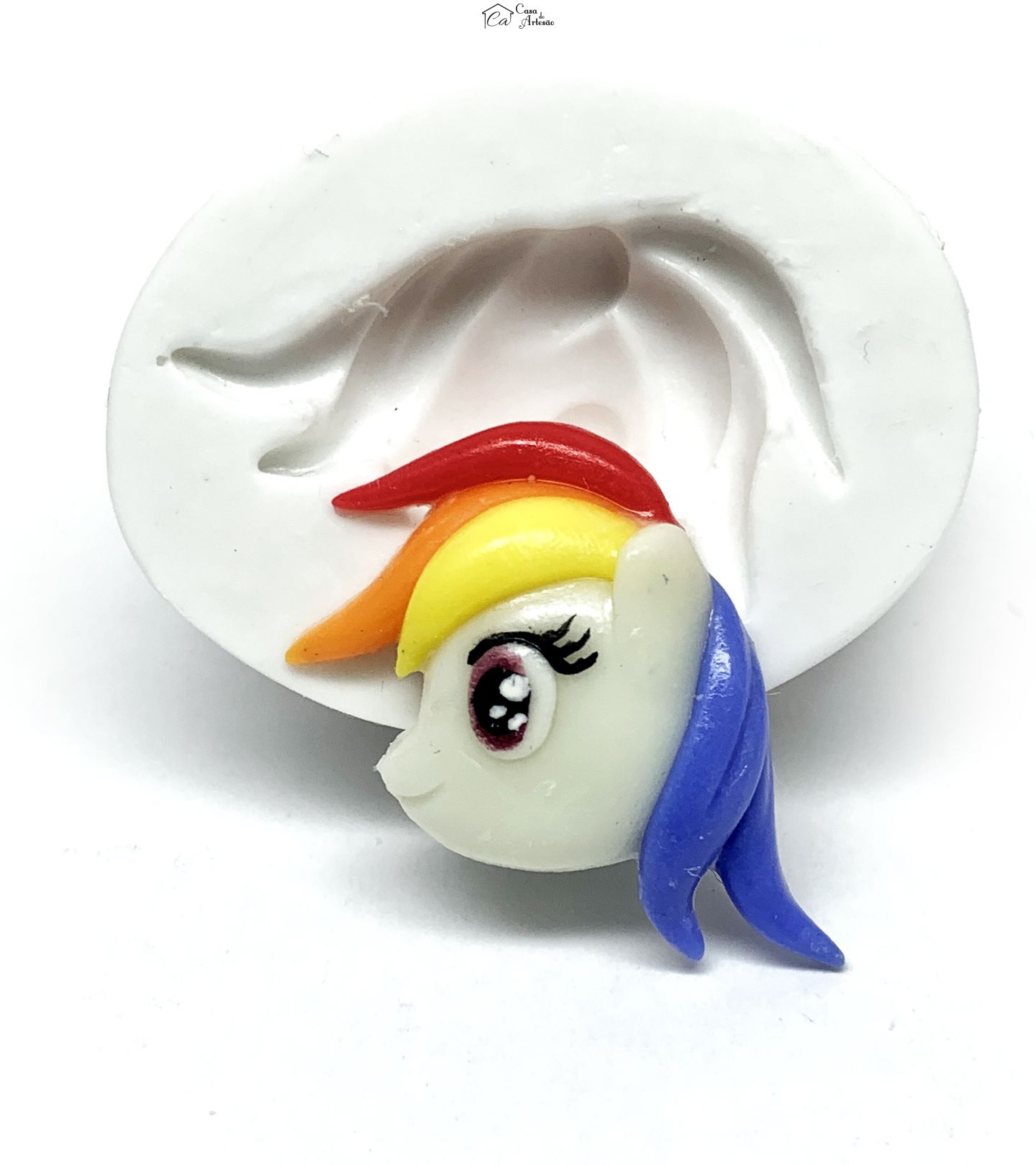 Molde de silicone - Meu Pequeno Ponei - Rosto Rainbow Dash - Pequeno - P1194