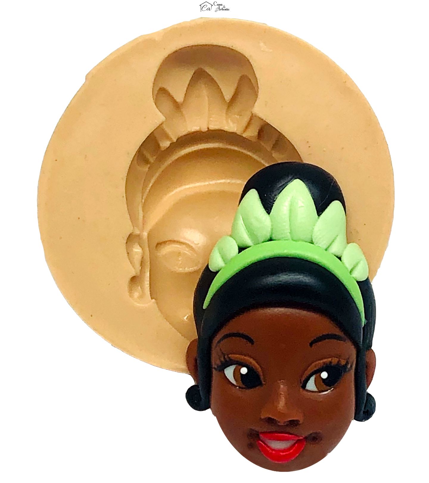 Molde de silicone - Princesas - Rosto Tiana (A Princesa e o Sapo) - Media - P862