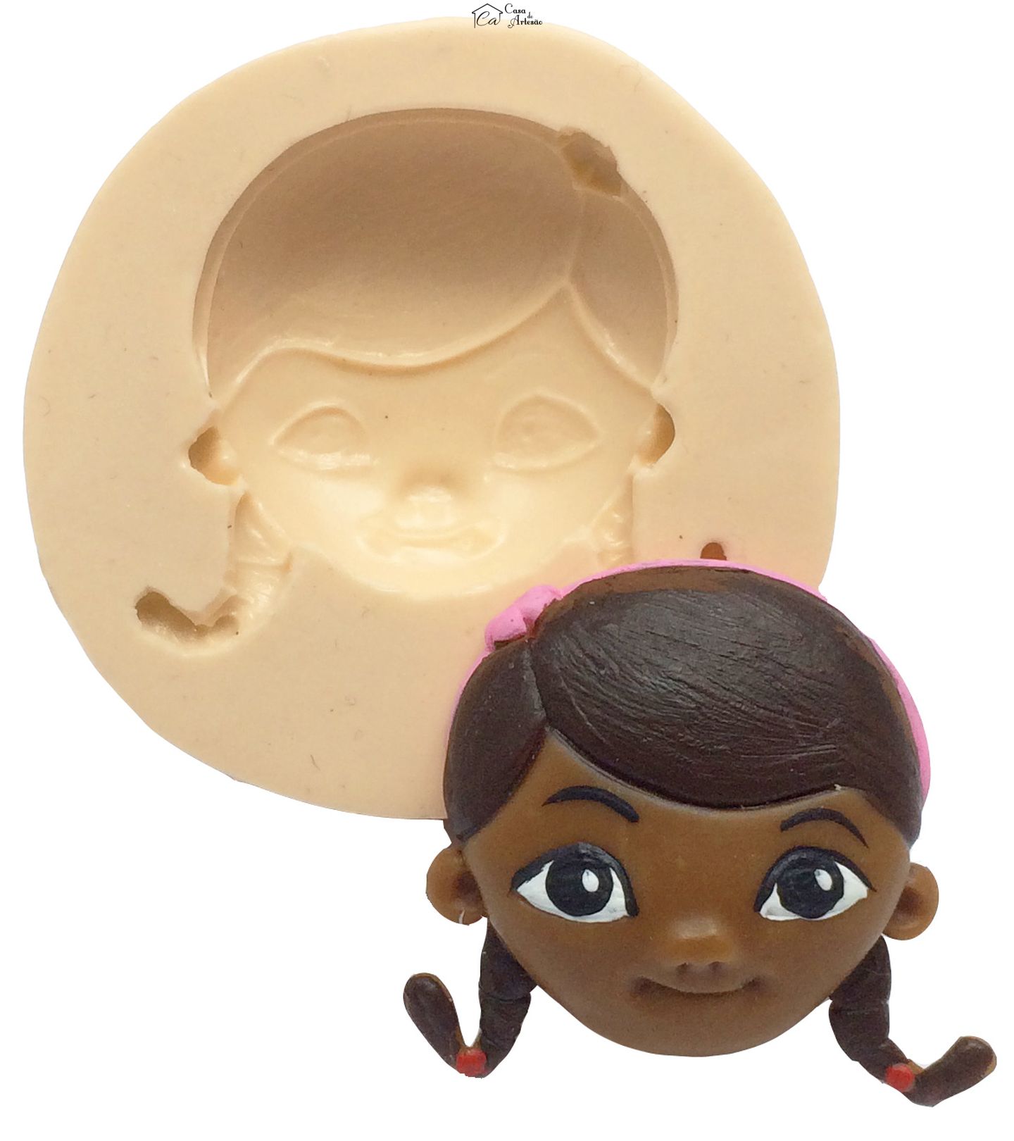 Molde de silicone - Doutora Brinquedos - Rosto Doutora Pequeno