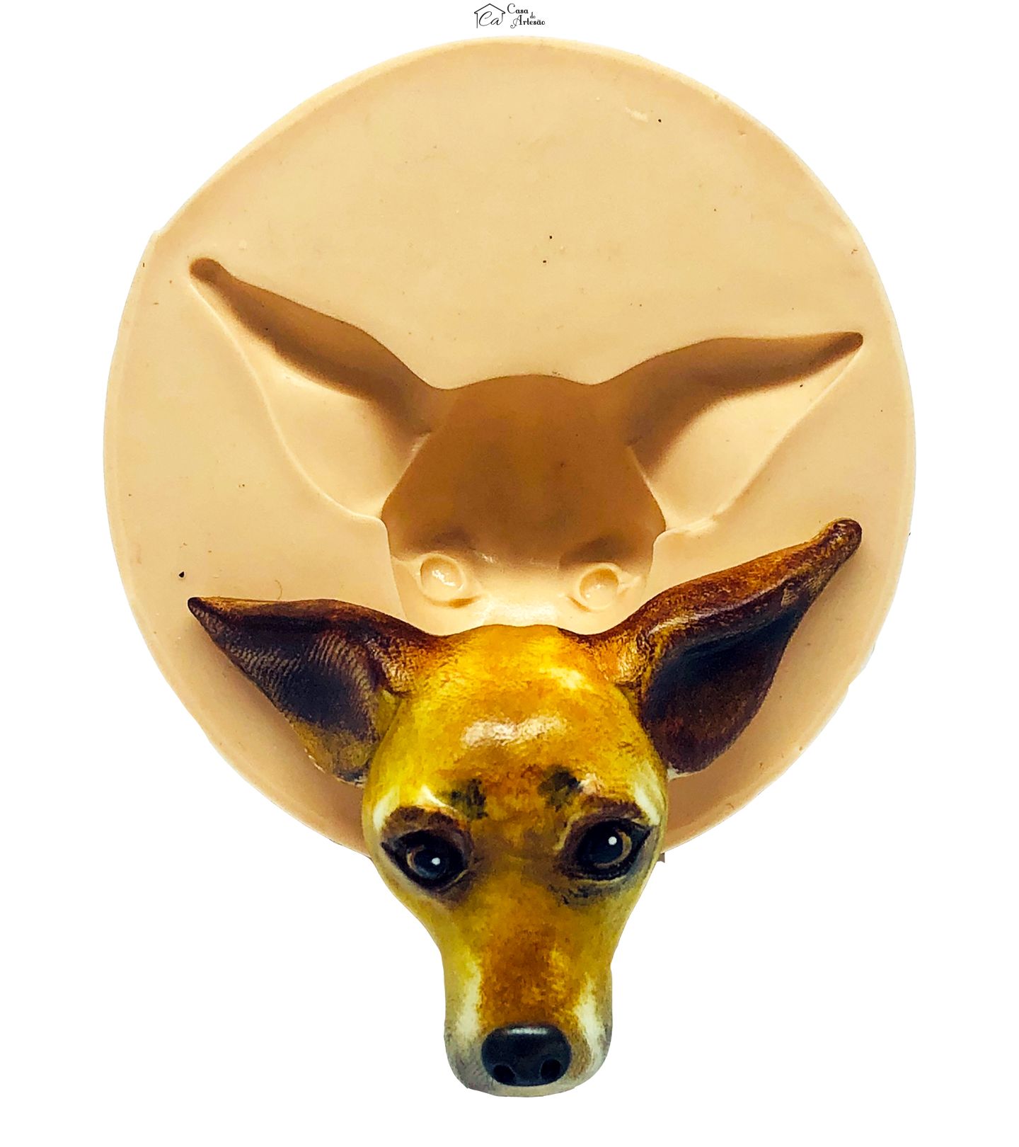 Molde de silicone - Cachorro - Rosto Vira Latas - Grande - P845