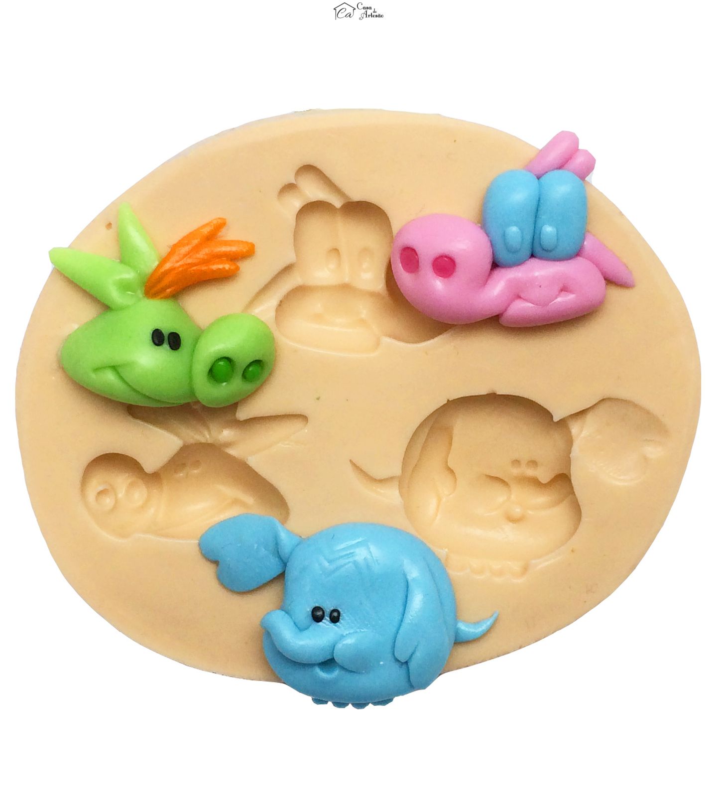 Molde de silicone - Amigaozao - Rosto Golias, Bongo e Nessa - P286