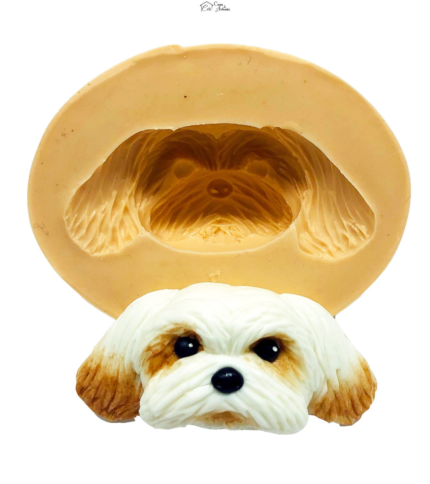 Molde de silicone - Cachorro - Rosto Shi Tzu - Medio - P846
