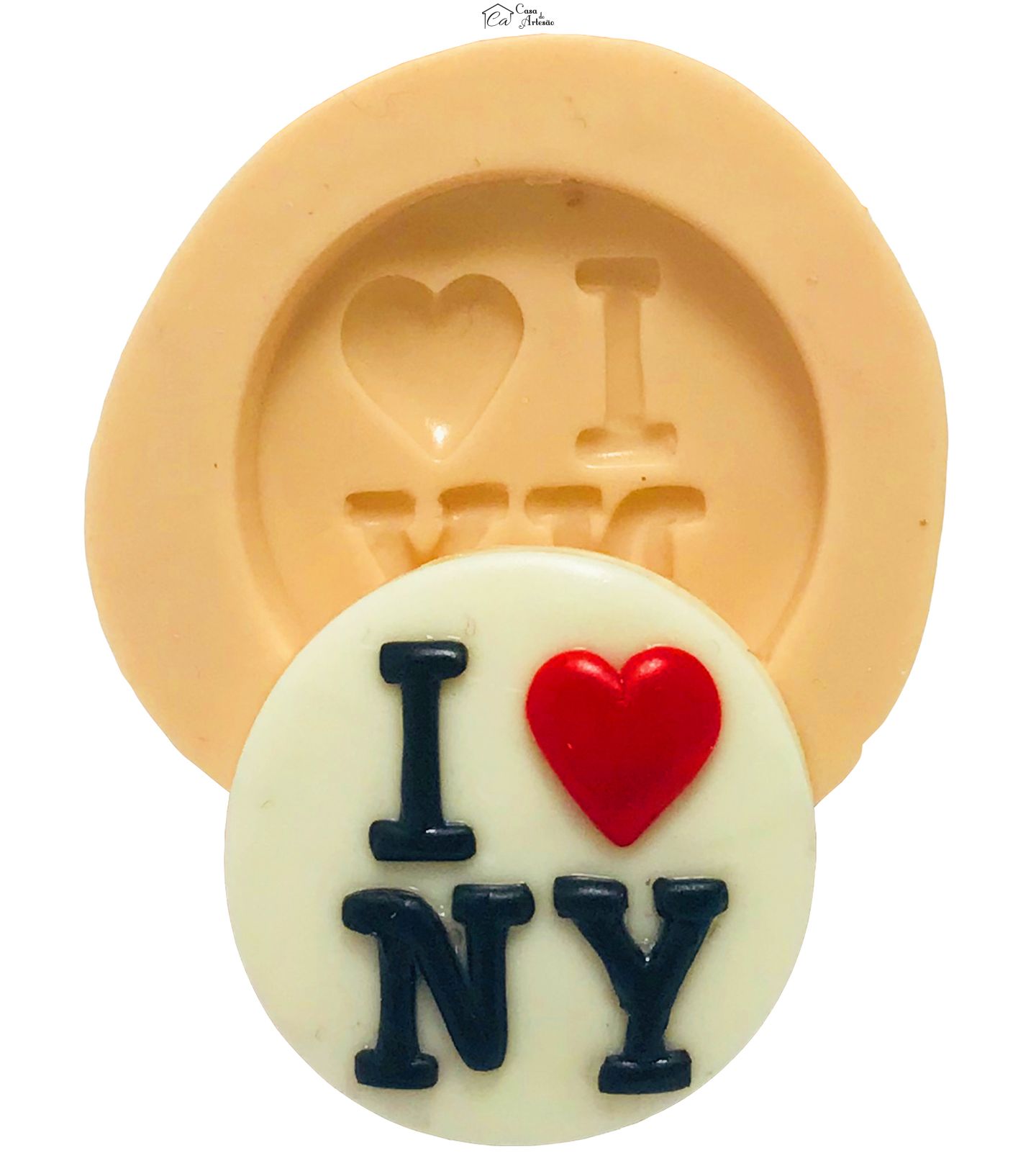 Molde de silicone - Placa - I Love New York - Pequena - P416