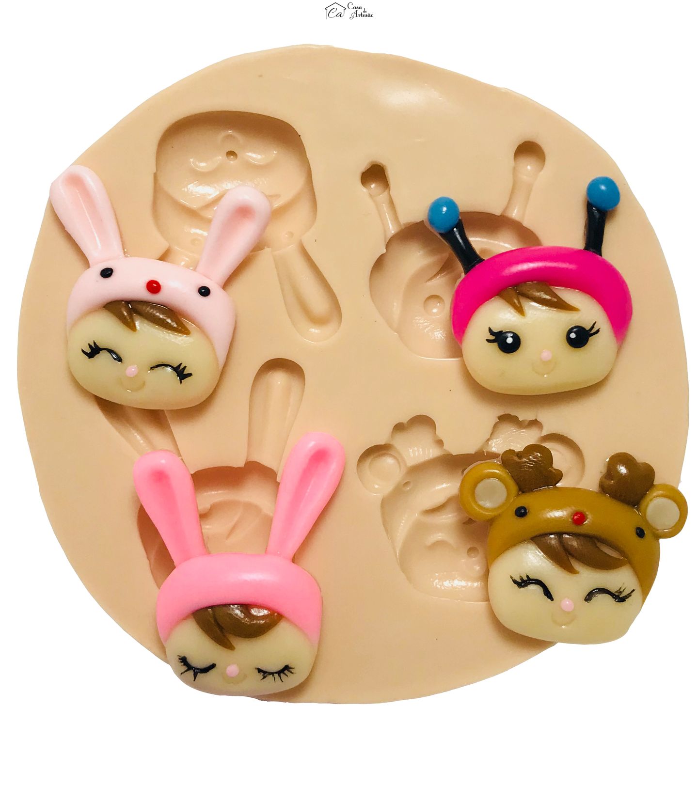 Molde de silicone - Me too Doll - Rosto Turma - Pequeno - P430