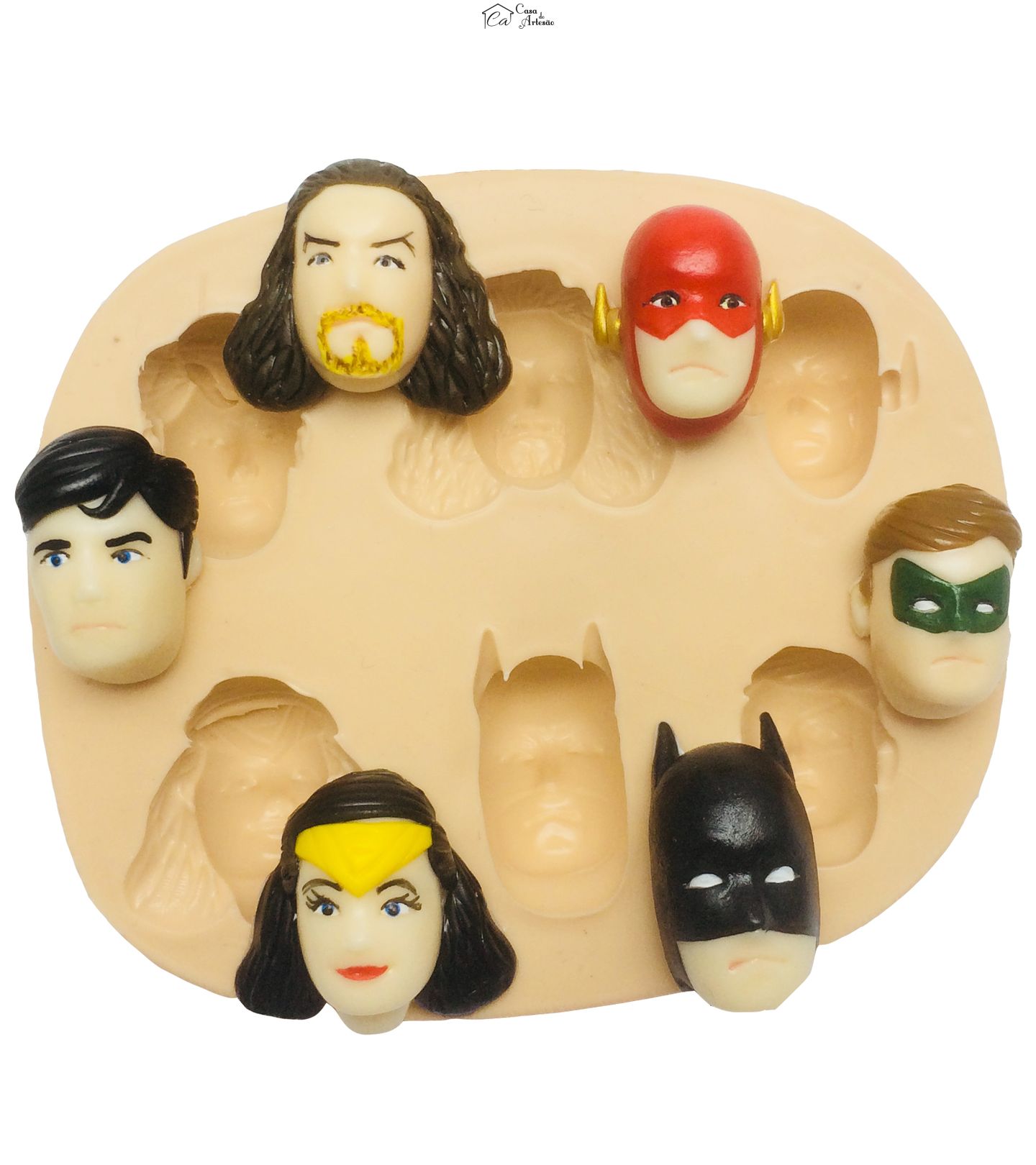 Molde de silicone - Liga da Justiça - Rosto Liga da Justiça - Pequeno - P397