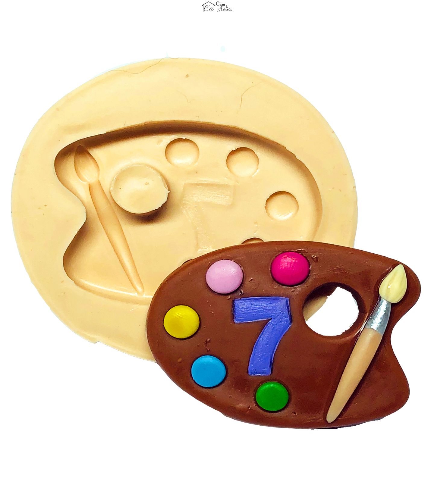 Molde de silicone - Pintando o 7 - Aquarela - Grande - P692